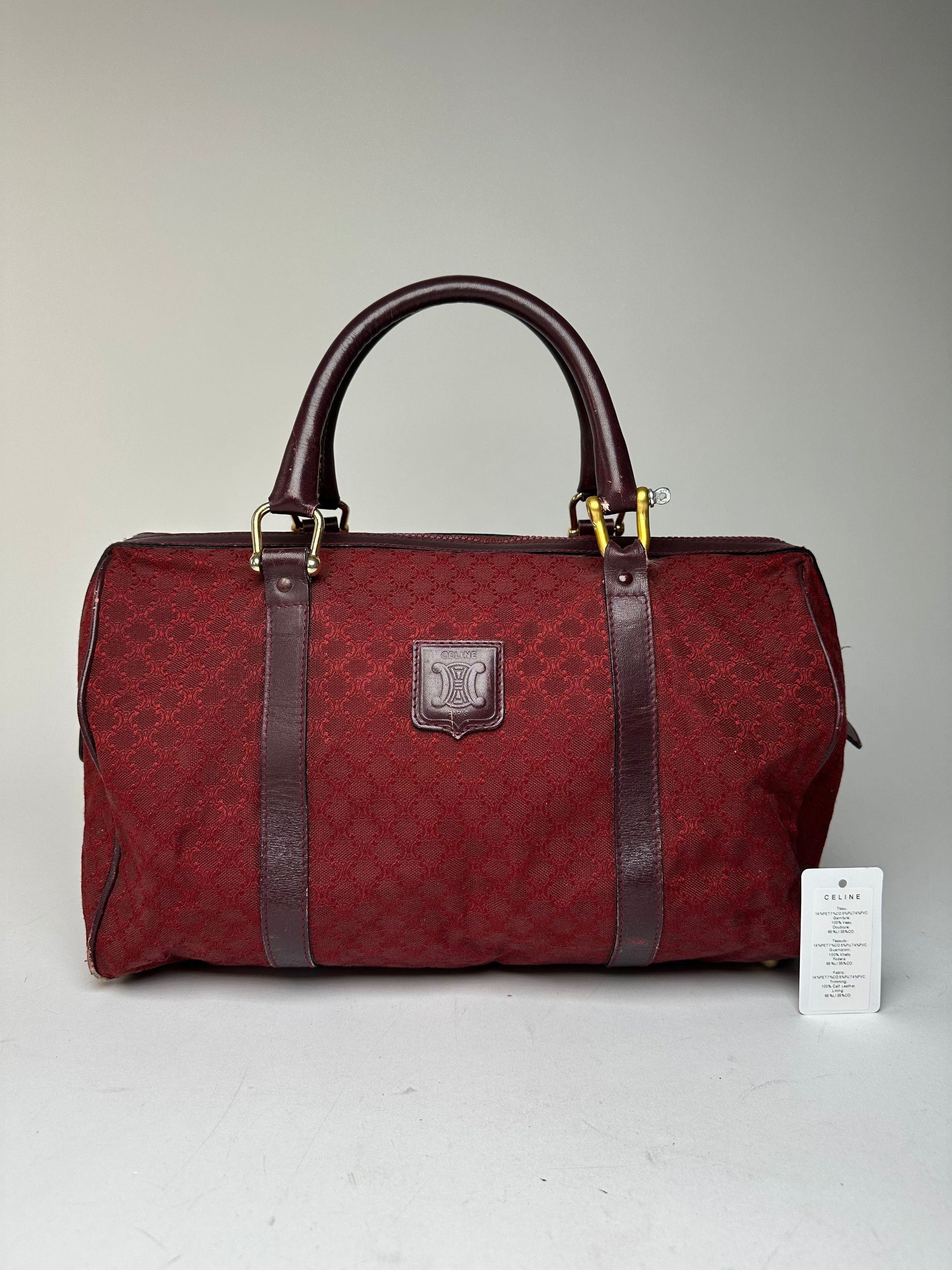 Celine Vintage Paris Triomphe Monogram Boston Bag Purple Size ONE SIZE - 13 Thumbnail