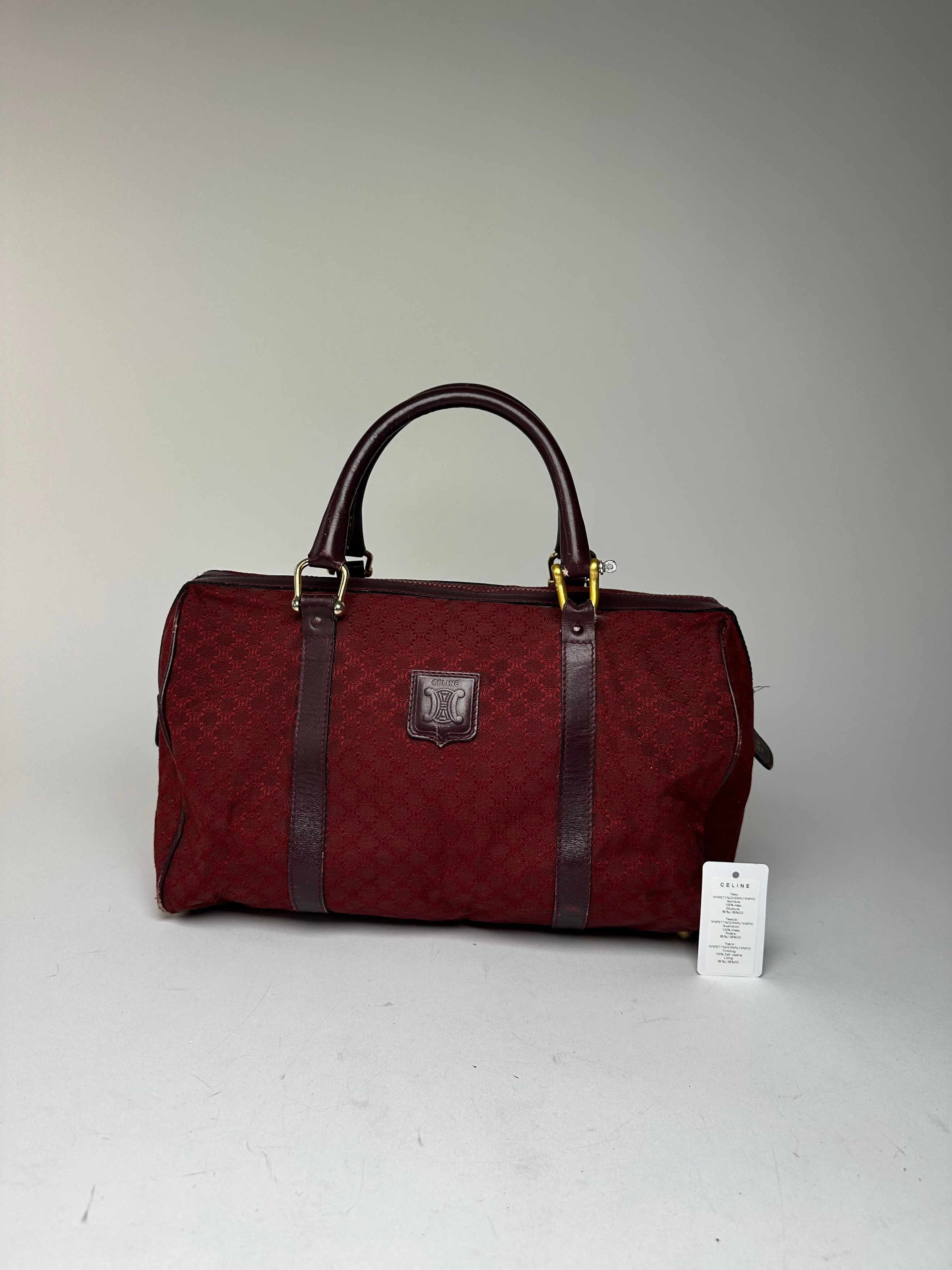 Celine Vintage Paris Triomphe Monogram Boston Bag Purple Size ONE SIZE - 6 Thumbnail