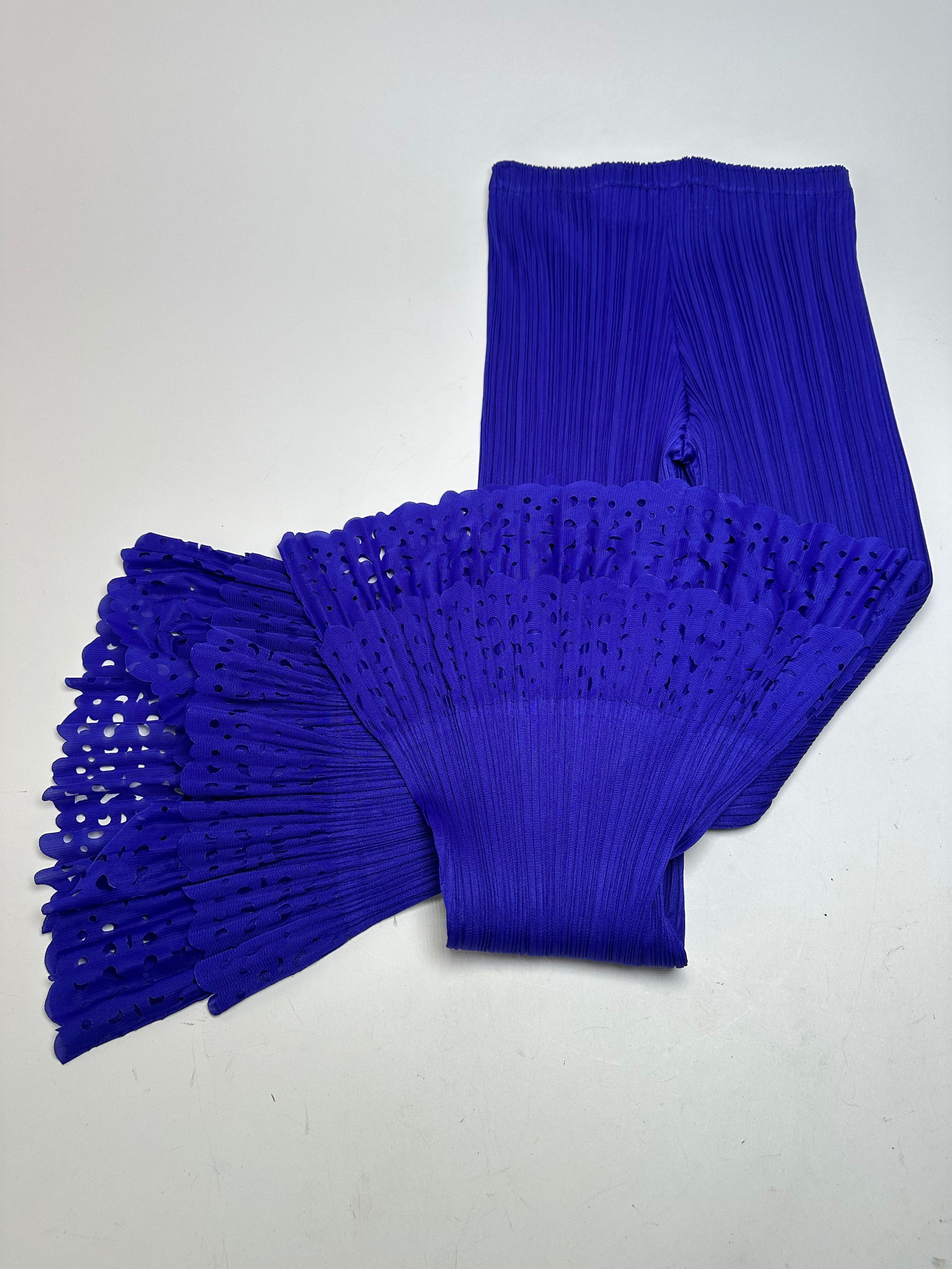 Issey Miyake Vintage Plissee Pants Blue Size 27" / US 4 / IT 40 - 2 Thumbnail