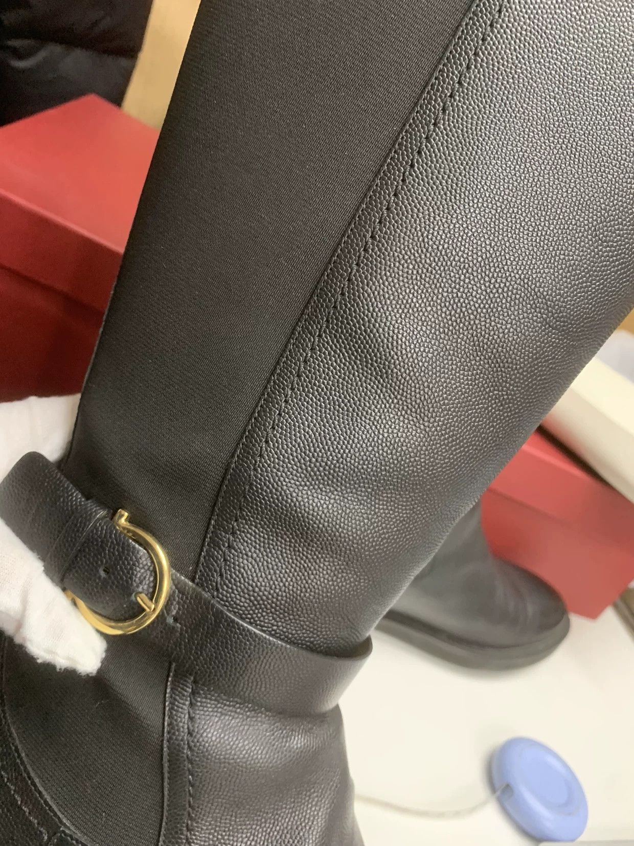 Salvatore Ferragamo Salvatore Ferragamo Leather Gold Boots 39 Women Size US 8.5 / IT 38.5 - 7 Thumbnail