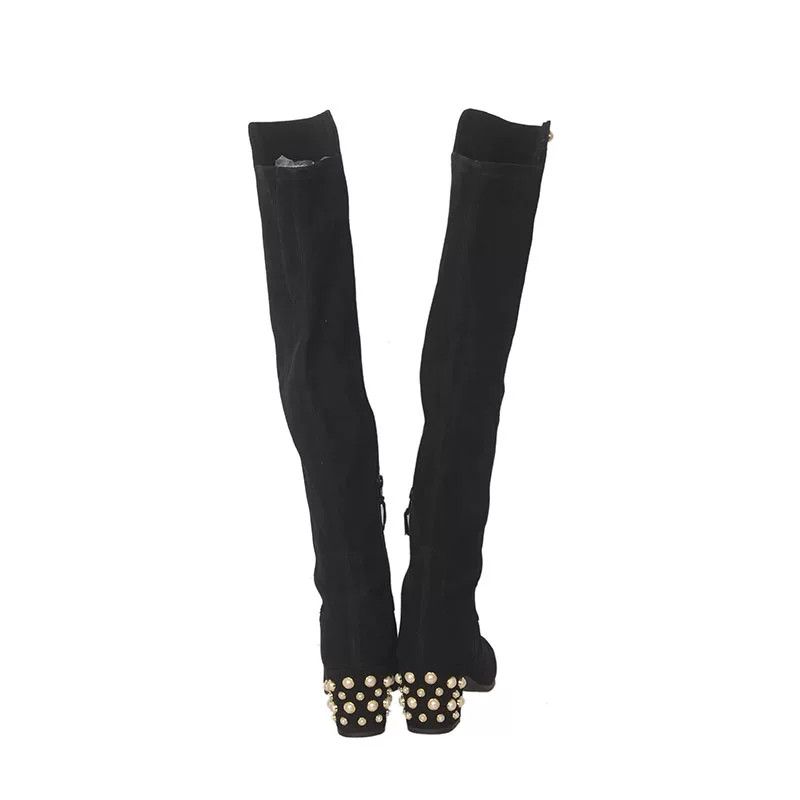Dior Dior Suede Gold Boots 38 Women Size US 7.5 / IT 37.5 - 4 Thumbnail
