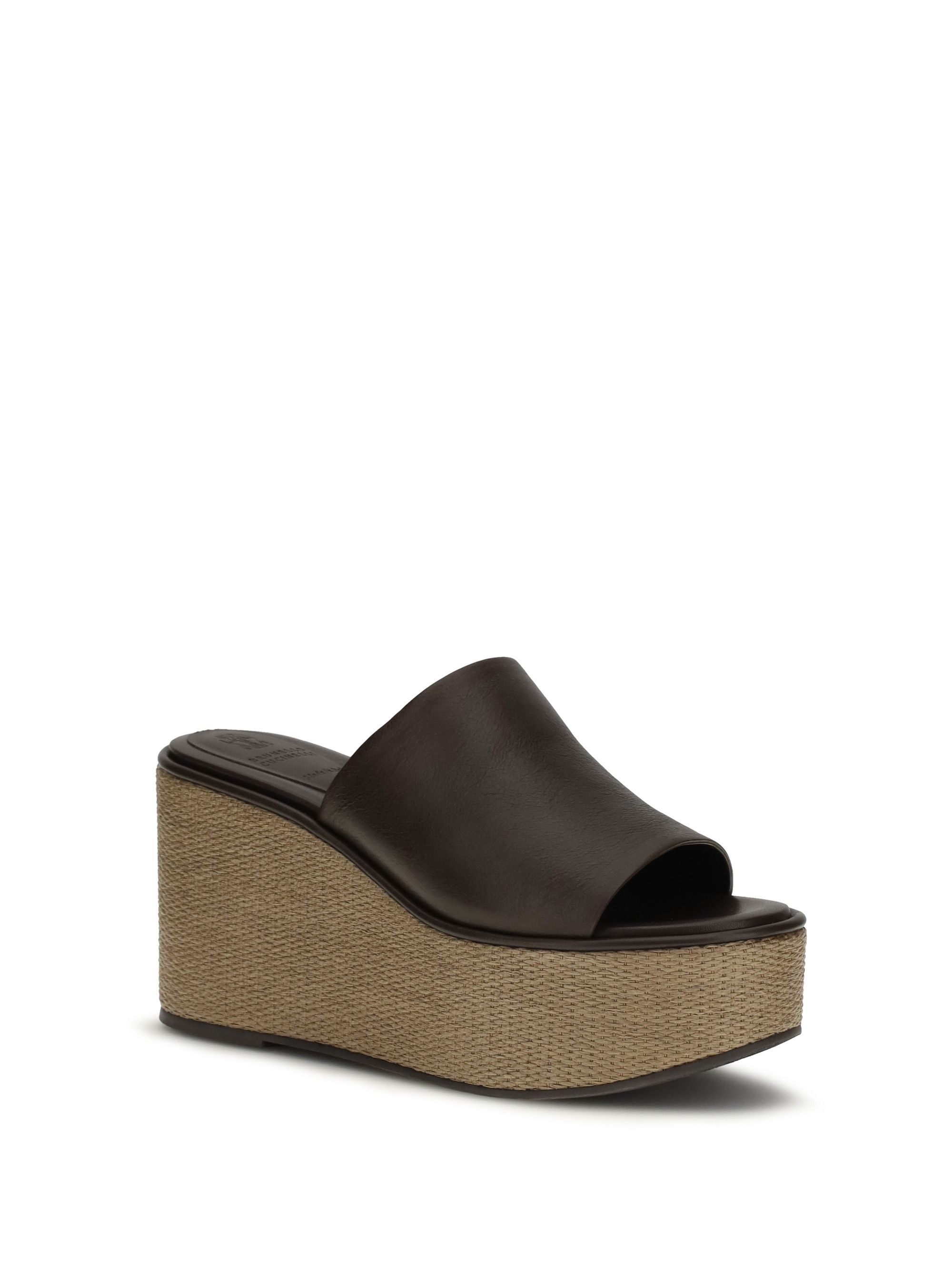 Brunello Cucinelli Leather wedge Sandals Size US 9 / IT 39 - 2 Thumbnail