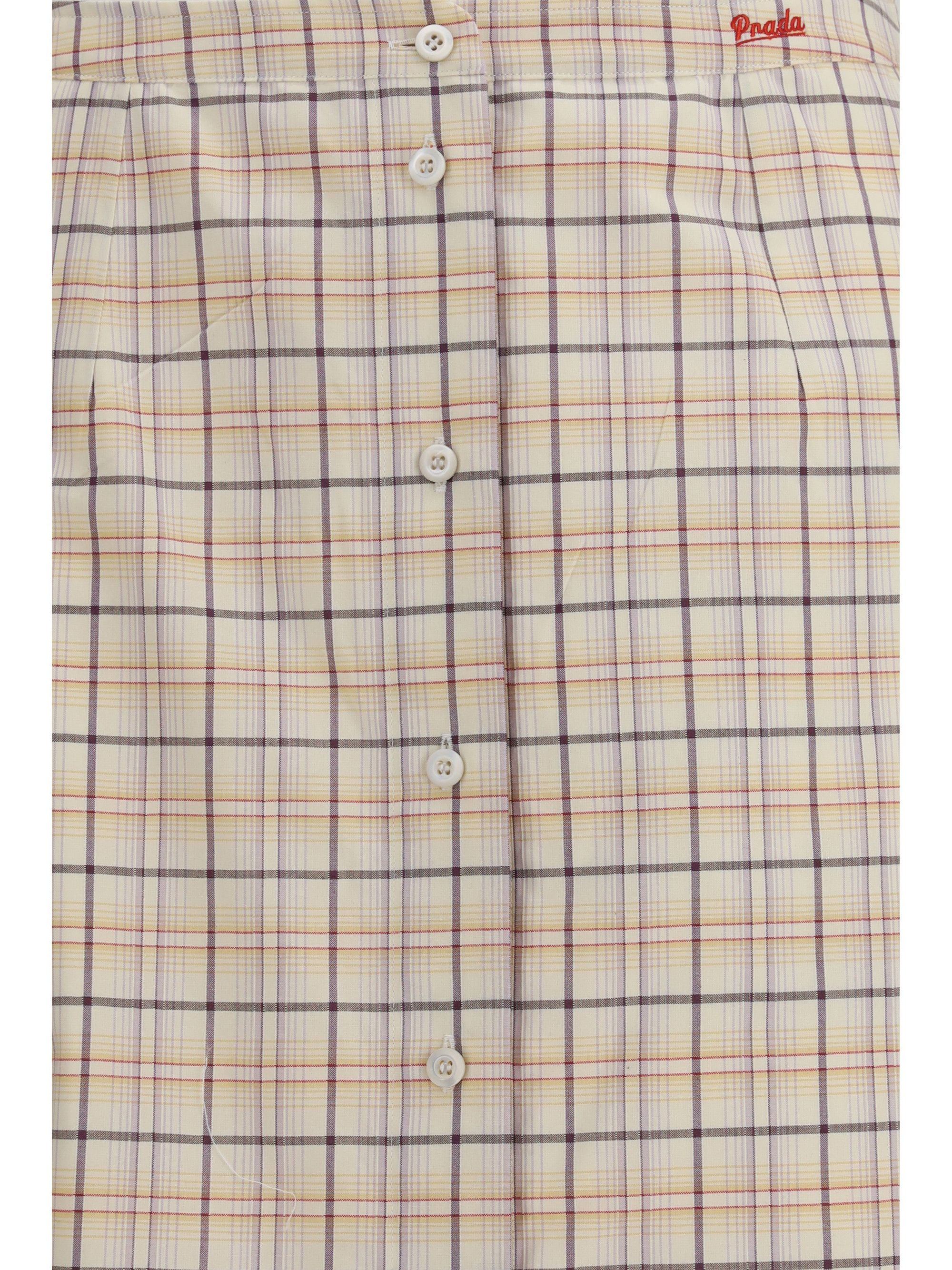 Prada Checked Cotton Poplin Pencil Skirt Size 28" / US 6 / IT 42 - 3 Thumbnail
