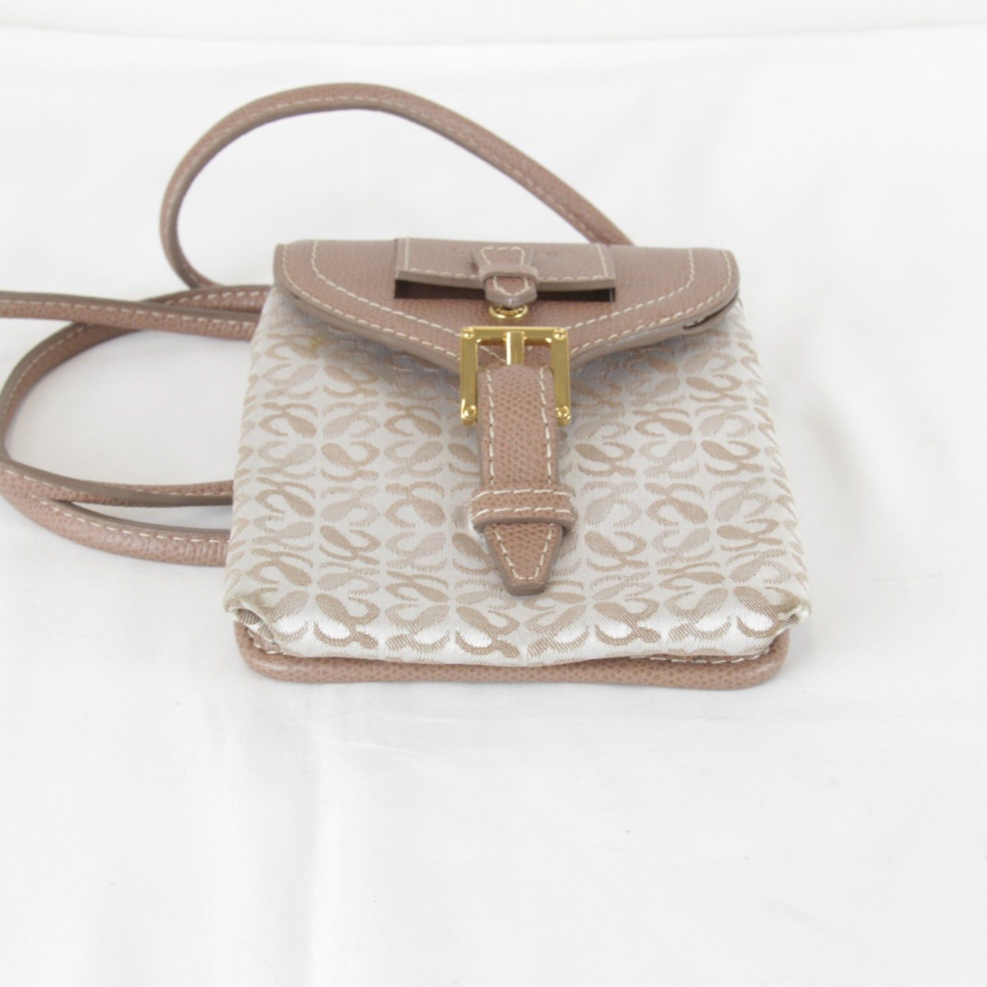 Loewe LOEWE Repeat Anagram Mini Shoulder Bag with Dust Bag, Canvas, Beige, 140g, Women's Pouch Size ONE SIZE - 7 Thumbnail