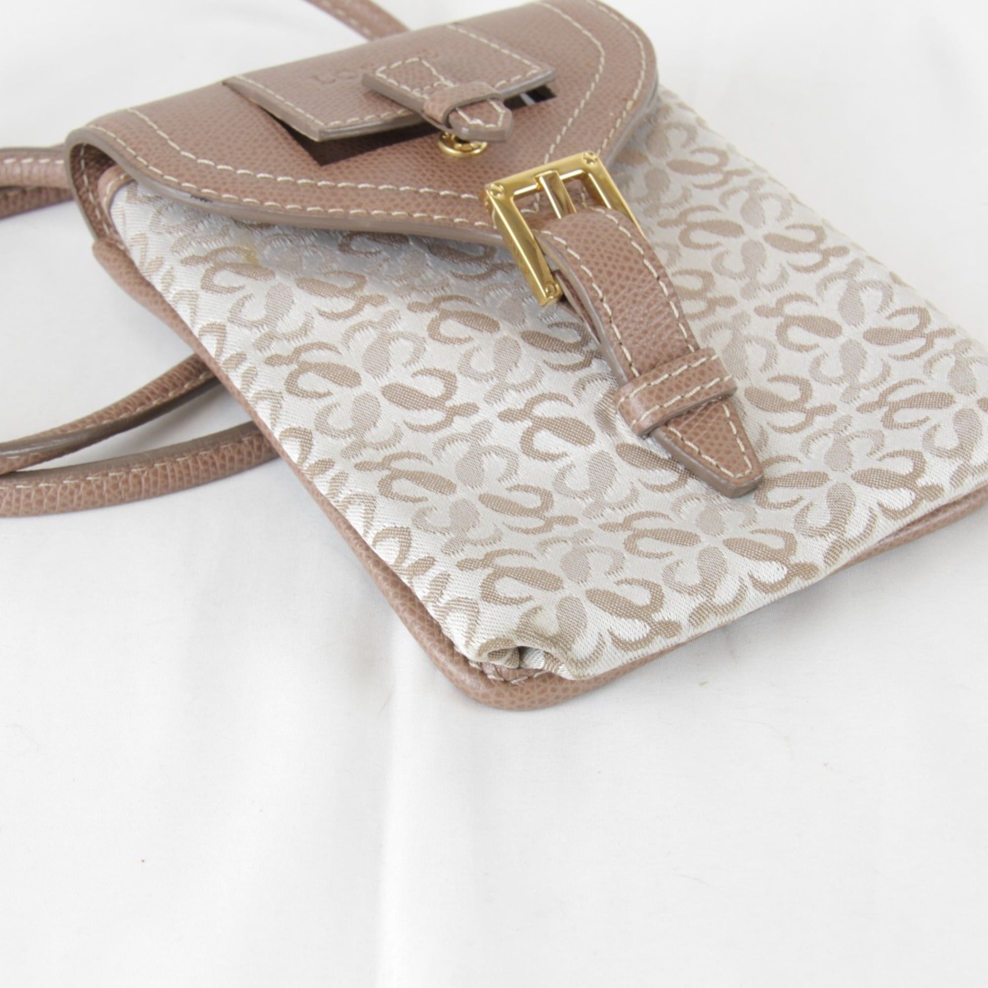 Loewe LOEWE Repeat Anagram Mini Shoulder Bag with Dust Bag, Canvas, Beige, 140g, Women's Pouch Size ONE SIZE - 6 Thumbnail