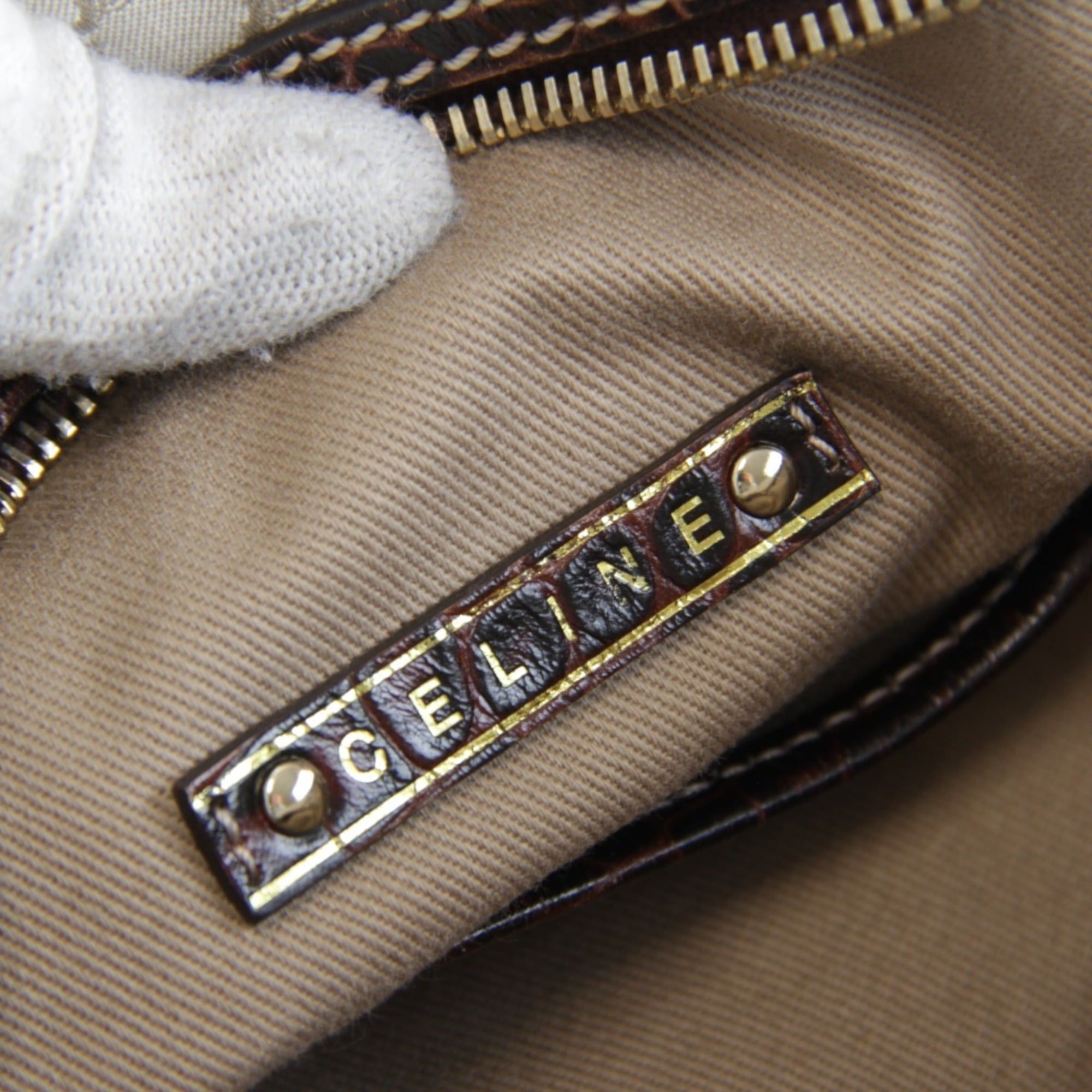 Celine CELINE Macadam pattern beige canvas handbag, 980g, women's Boston bag. Size ONE SIZE - 12 Thumbnail