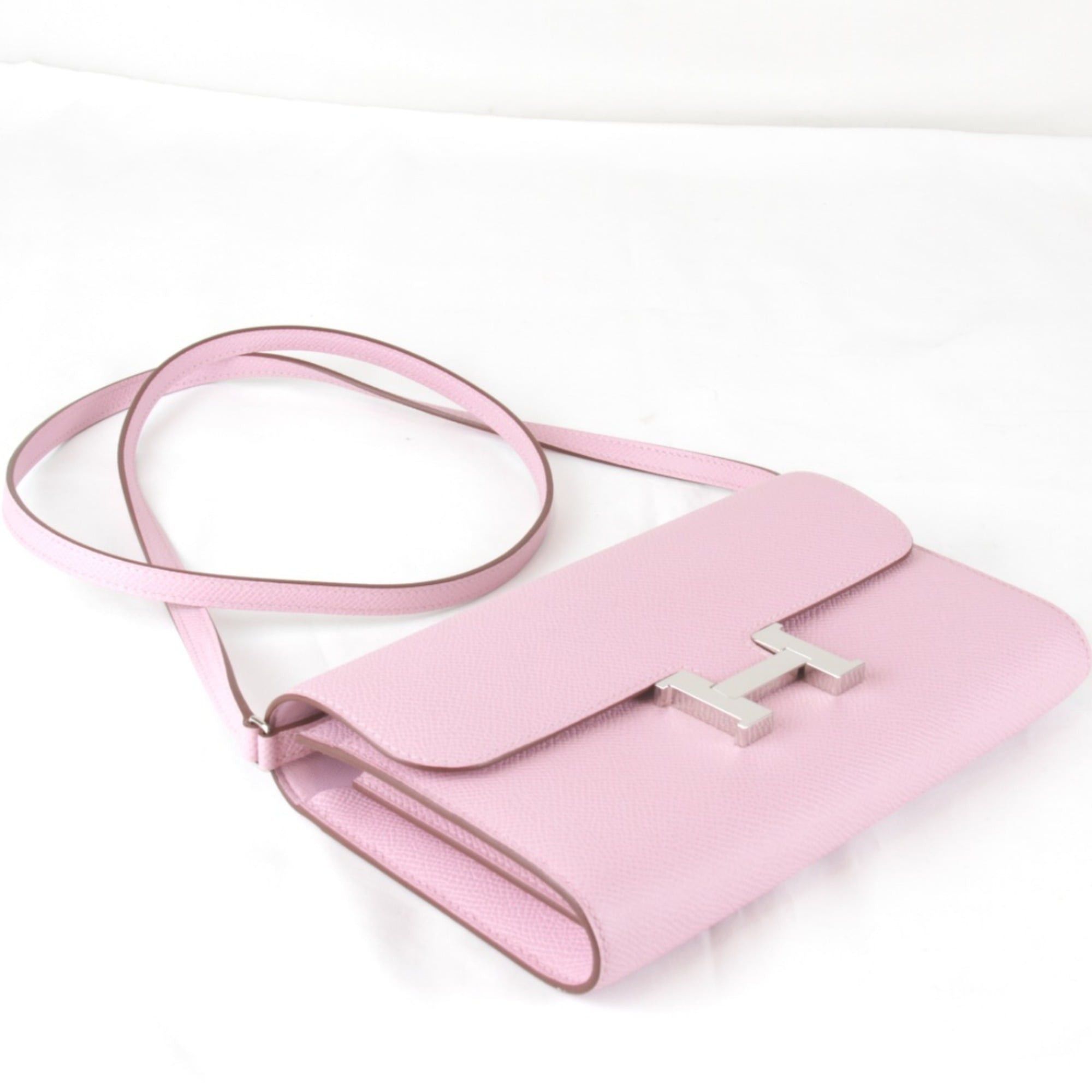 Hermes HERMES Constance Two Go Z-stamped shoulder bag, leather, pink, women's, mini size, pochette. Size ONE SIZE - 4 Thumbnail