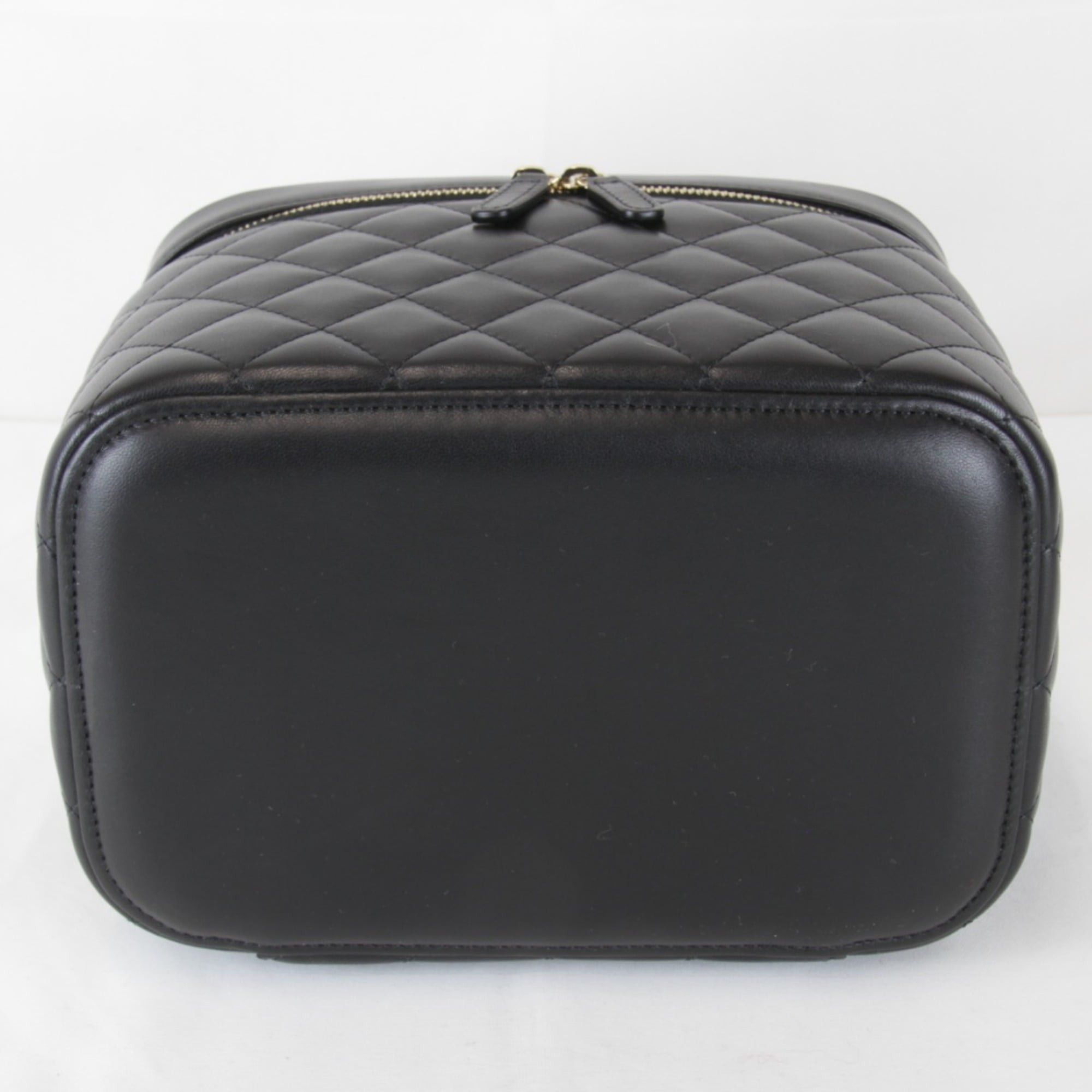 Chanel CHANEL Matelassé Vanity Bag, Lambskin, Black, Women's Size ONE SIZE - 7 Thumbnail