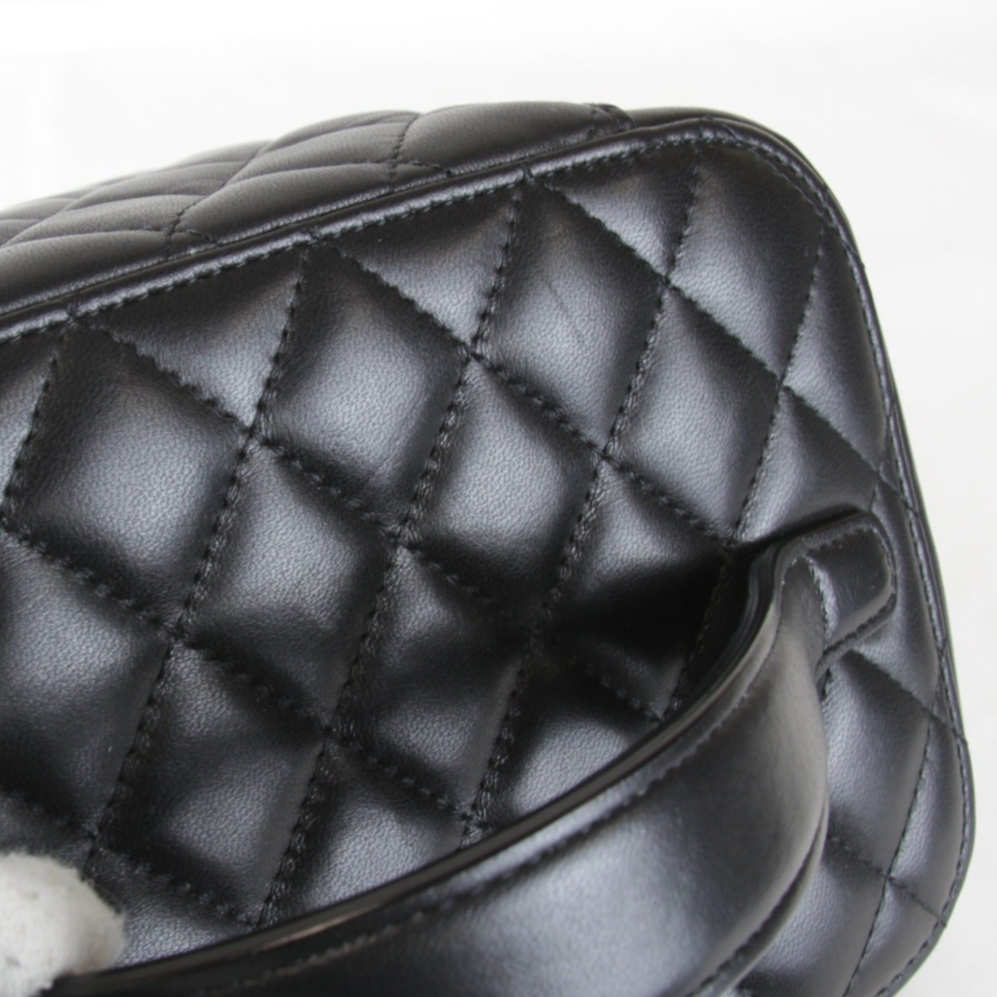 Chanel CHANEL Matelassé Vanity Bag, Lambskin, Black, Women's Size ONE SIZE - 9 Thumbnail