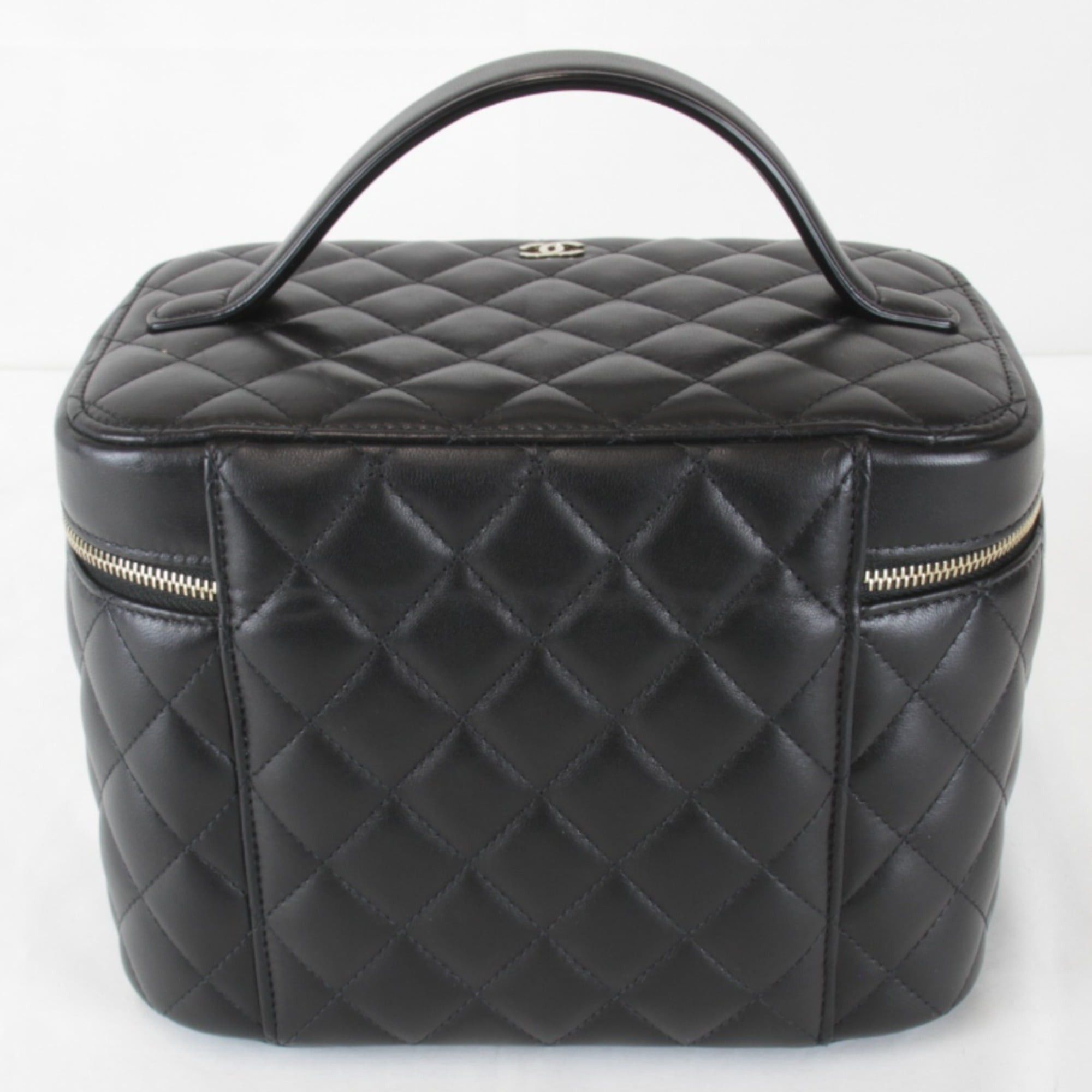 Chanel CHANEL Matelassé Vanity Bag, Lambskin, Black, Women's Size ONE SIZE - 2 Thumbnail