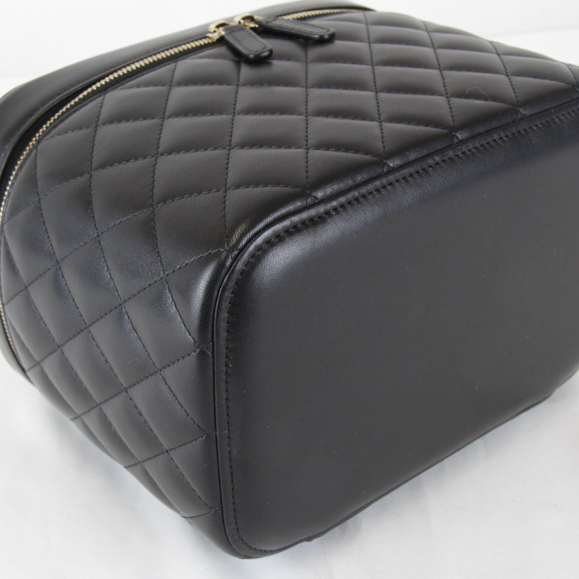 Chanel CHANEL Matelassé Vanity Bag, Lambskin, Black, Women's Size ONE SIZE - 6 Thumbnail