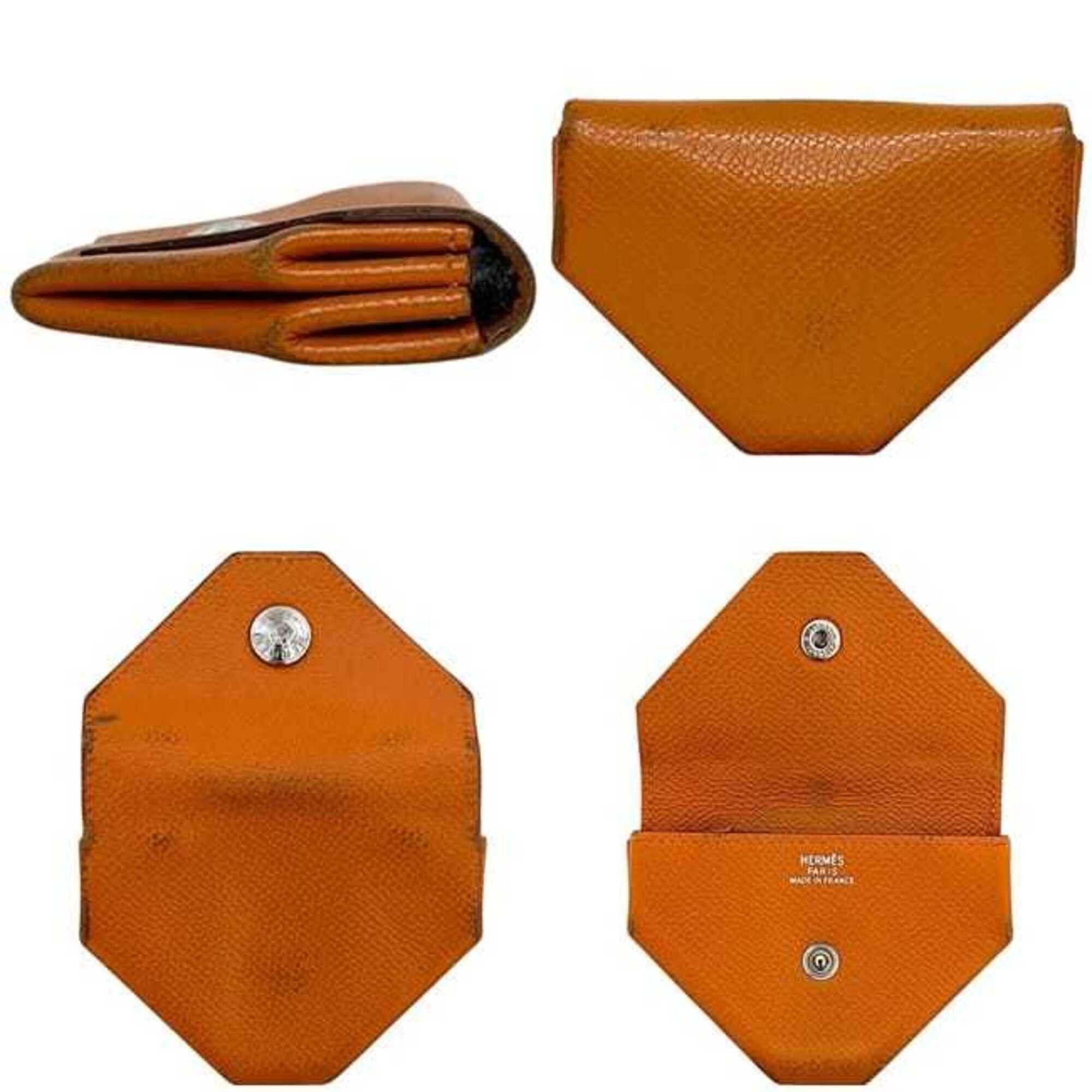 Hermes Hermes coin case, Vanquatriole, orange, leather, Veau Epsom. Size ONE SIZE - 3 Thumbnail