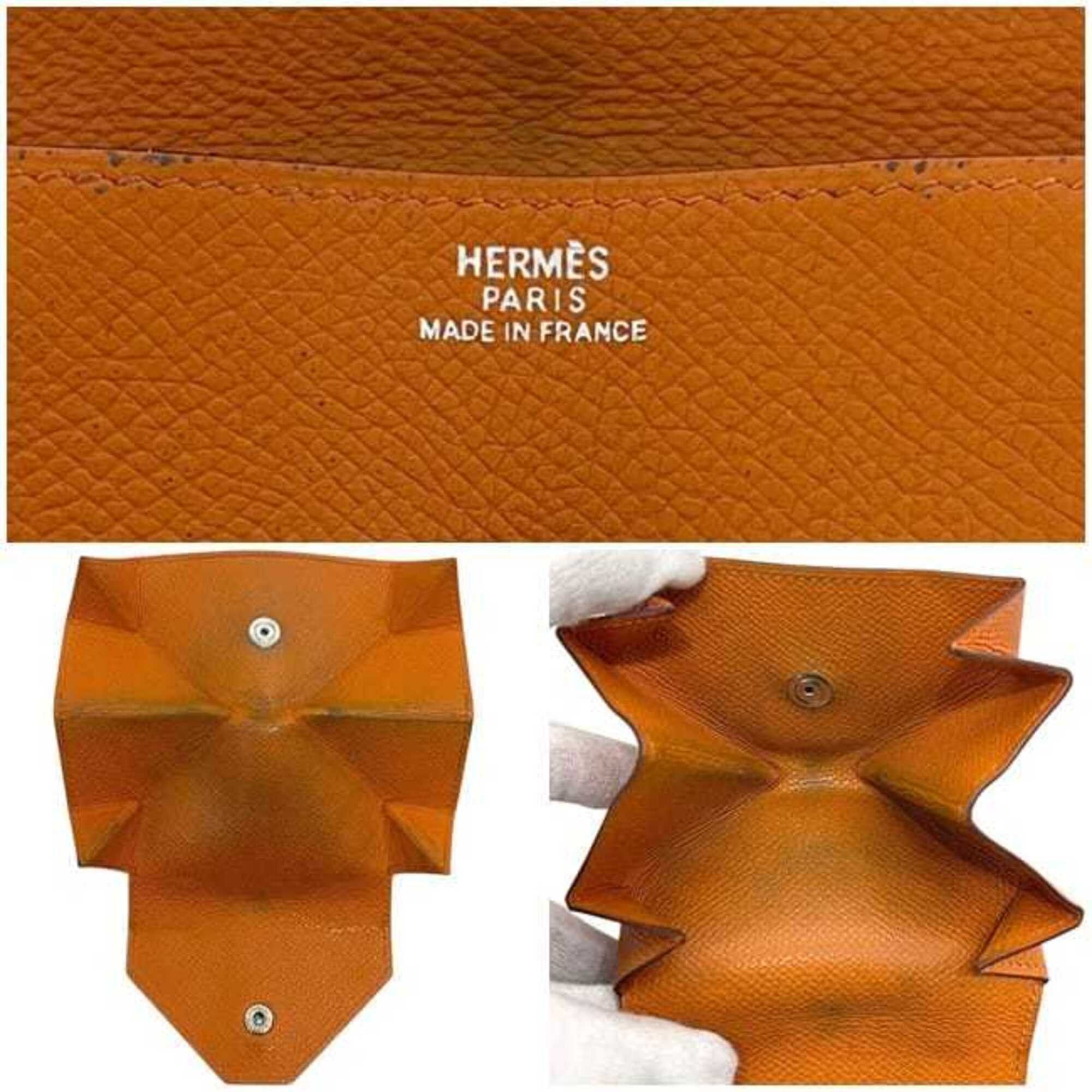 Hermes Hermes coin case, Vanquatriole, orange, leather, Veau Epsom. Size ONE SIZE - 4 Thumbnail