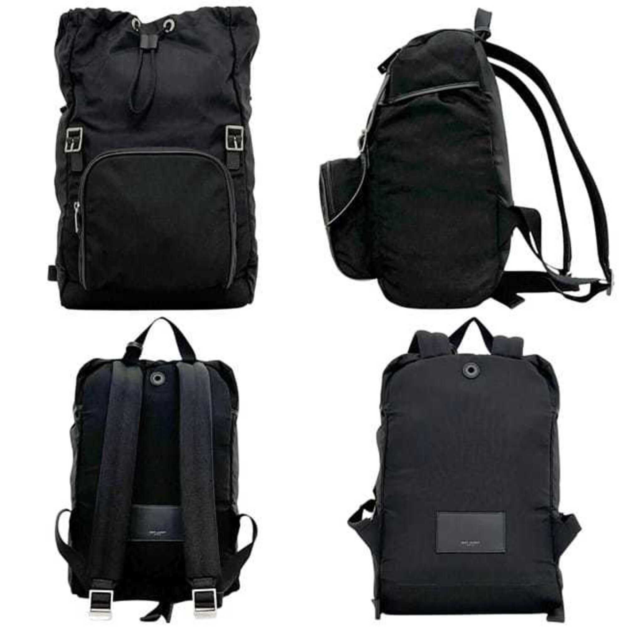 Saint Laurent Paris Saint Laurent Backpack Rocksack Black PLB468008 Canvas Leather 1117 SAINT LAURENT PARIS Size ONE SIZE - 3 Thumbnail