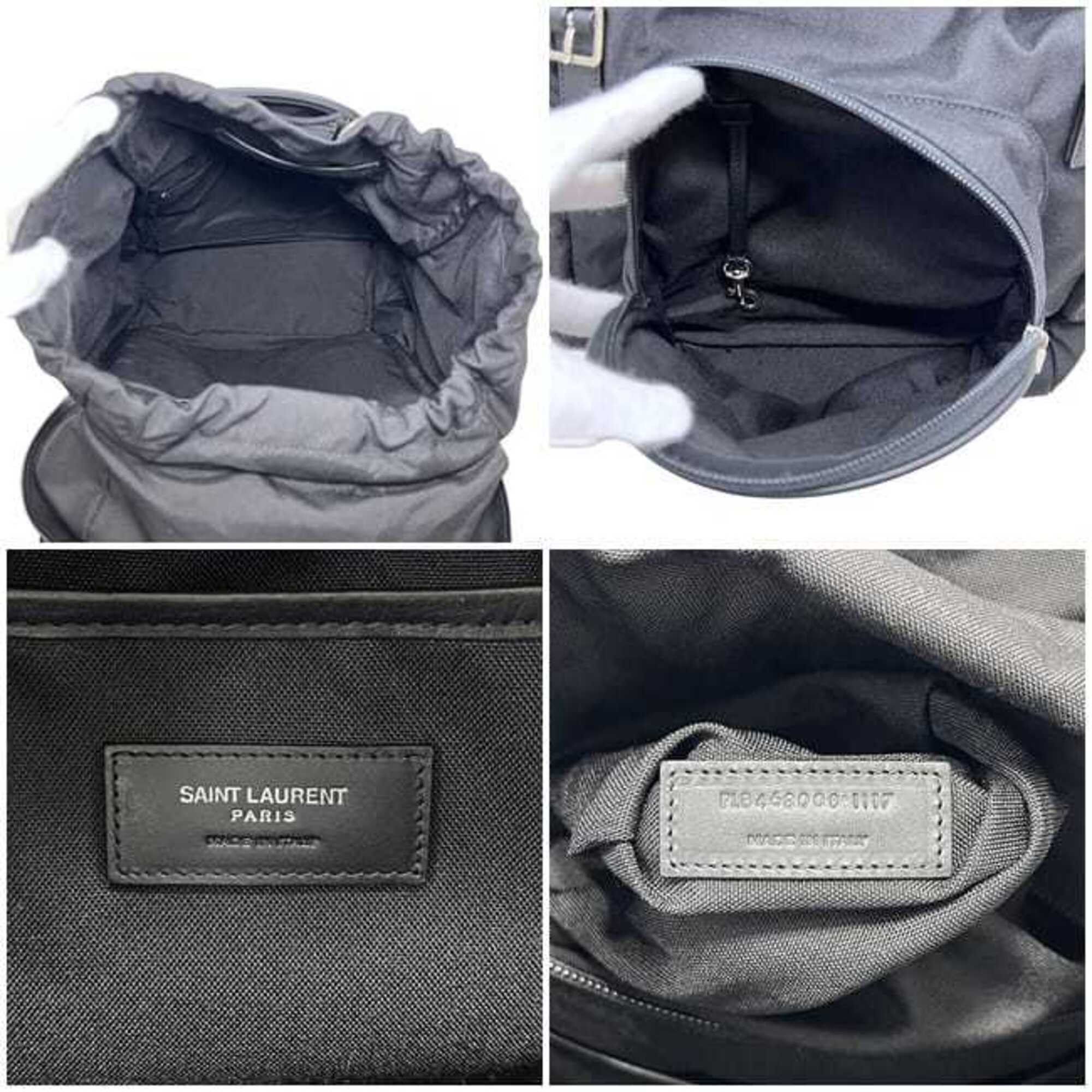 Saint Laurent Paris Saint Laurent Backpack Rocksack Black PLB468008 Canvas Leather 1117 SAINT LAURENT PARIS Size ONE SIZE - 5 Thumbnail