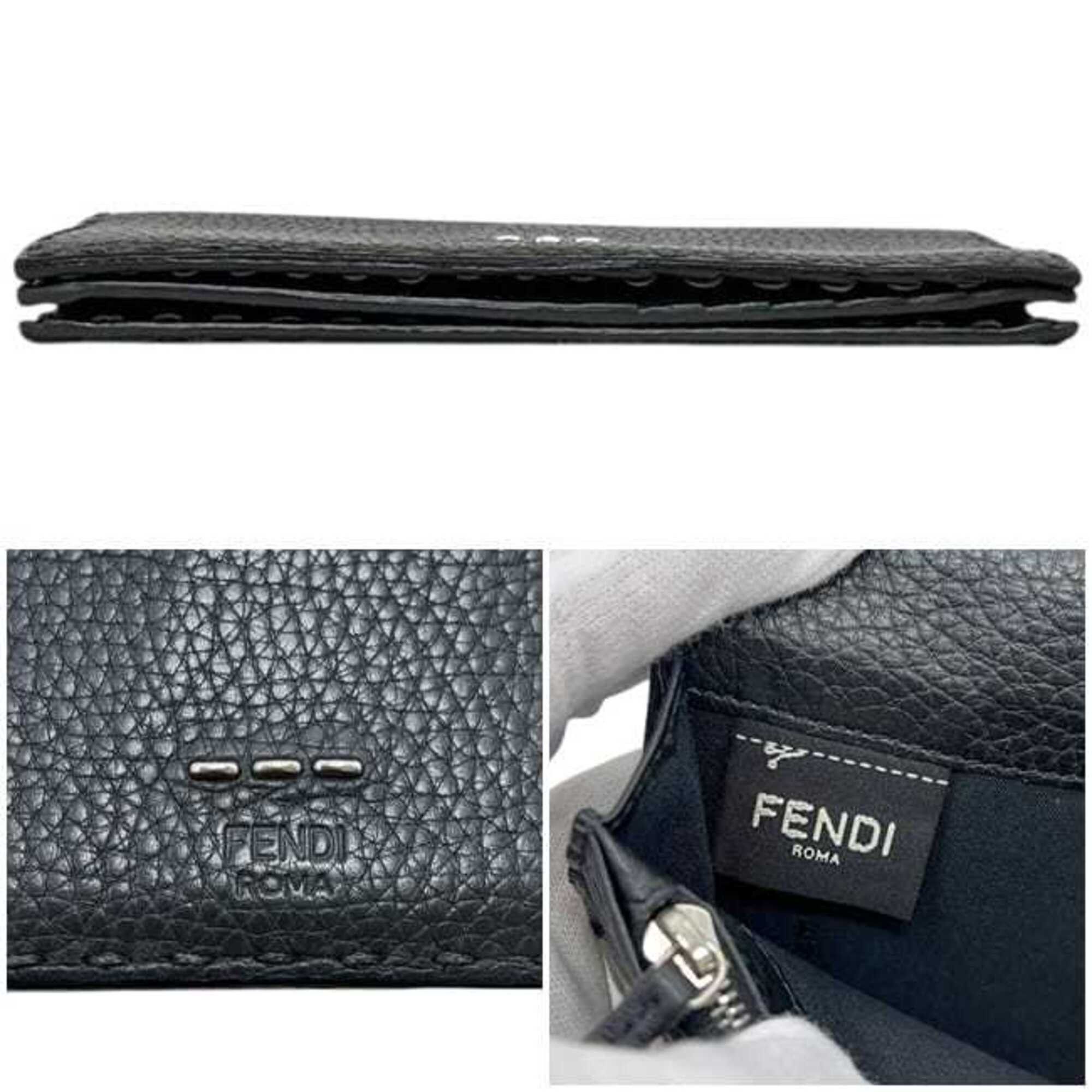 Fendi Fendi Bi-fold Long Wallet, Gray, 7M0186, Leather, 072 208 1835 FENDI Size ONE SIZE - 4 Thumbnail