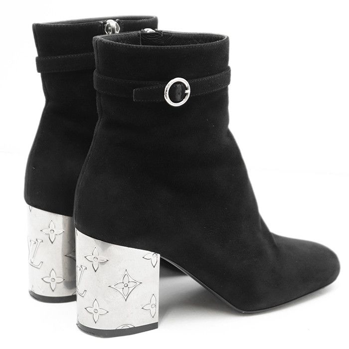 Louis Vuitton Louis Vuitton Louis Vuitton Metal Monogram Flower Heel Suede Boots Leather Shoes DUTY FREE for USA Size ONE SIZE - 6 Thumbnail