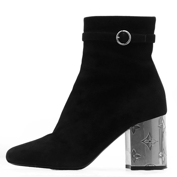 Louis Vuitton Louis Vuitton Louis Vuitton Metal Monogram Flower Heel Suede Boots Leather Shoes DUTY FREE for USA Size ONE SIZE - 3 Thumbnail