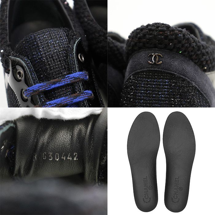Chanel Chanel Chanel Patent Leather Metallic Knit Sneakers Leather Shoes G30442 DUTY FREE for USA Size ONE SIZE - 10 Thumbnail