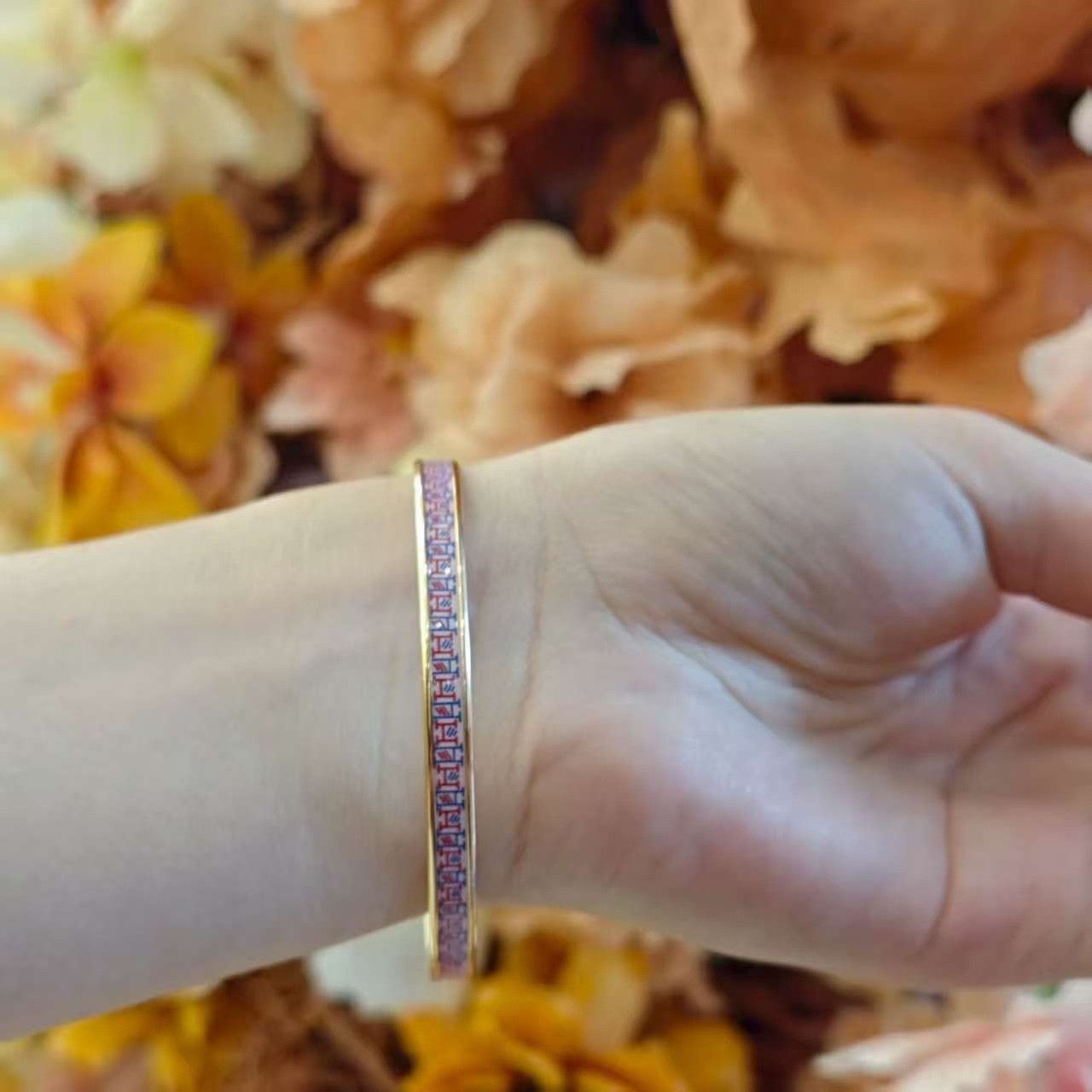 Hermes Hermes Pink Enamel Narrow Bangle Size ONE SIZE - 6 Thumbnail