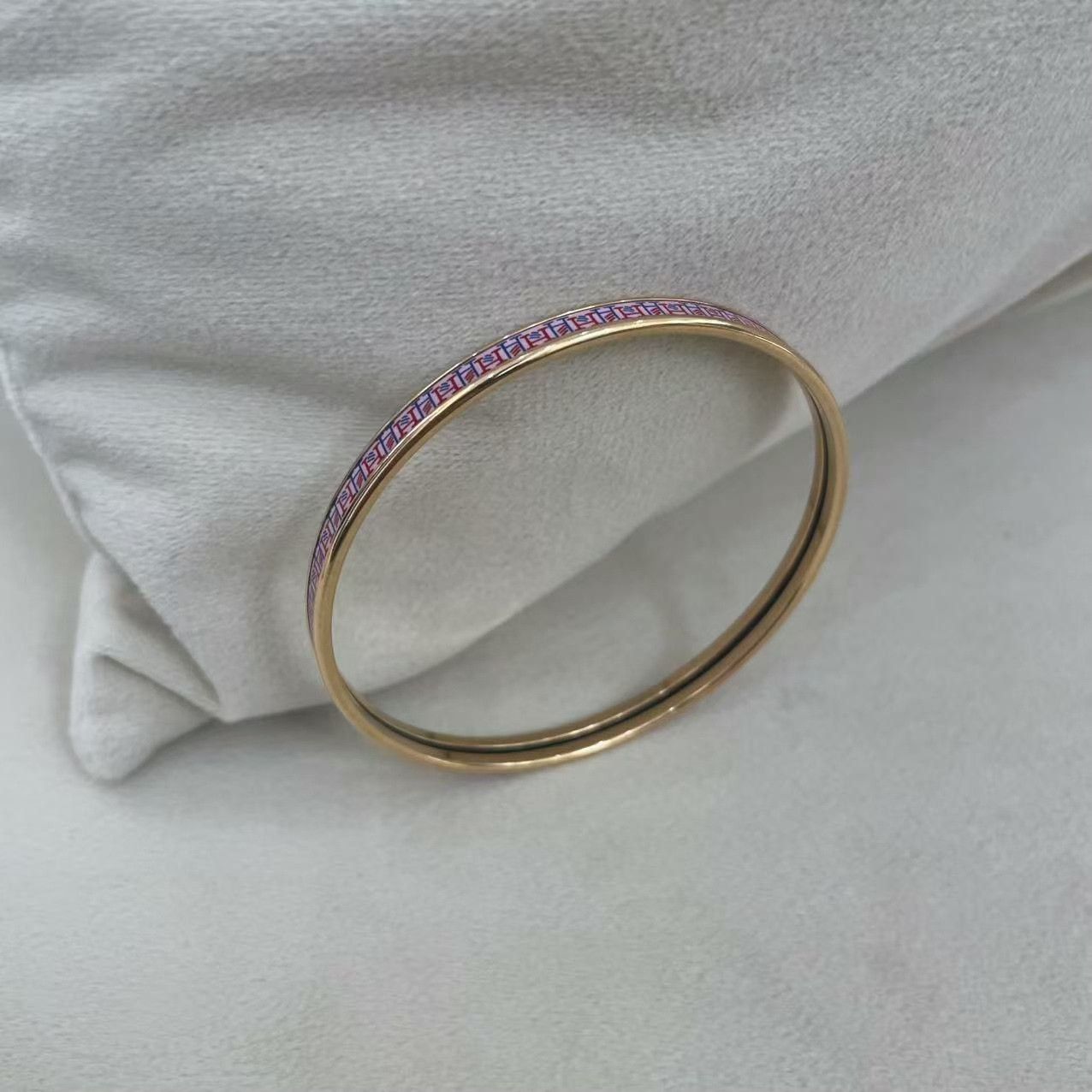 Hermes Hermes Pink Enamel Narrow Bangle Size ONE SIZE - 5 Thumbnail