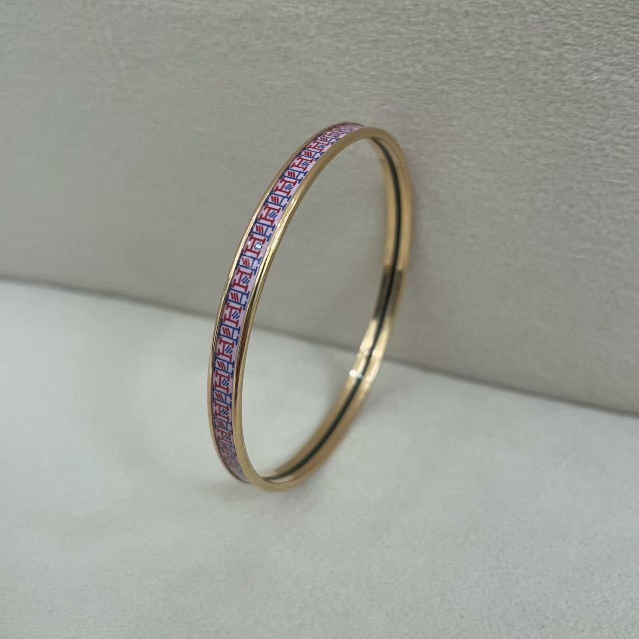 Hermes Hermes Pink Enamel Narrow Bangle Size ONE SIZE - 4 Thumbnail