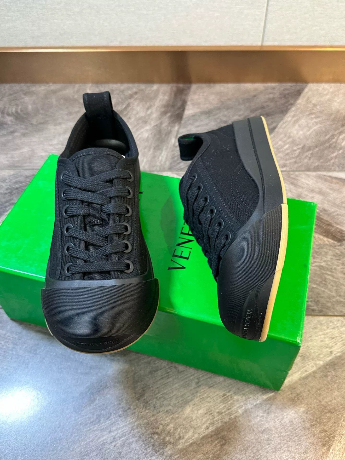 Bvlgari BV Vulcan Black Canvas Mickey Casual Shoes Size US 7 / IT 37 - 2 Thumbnail