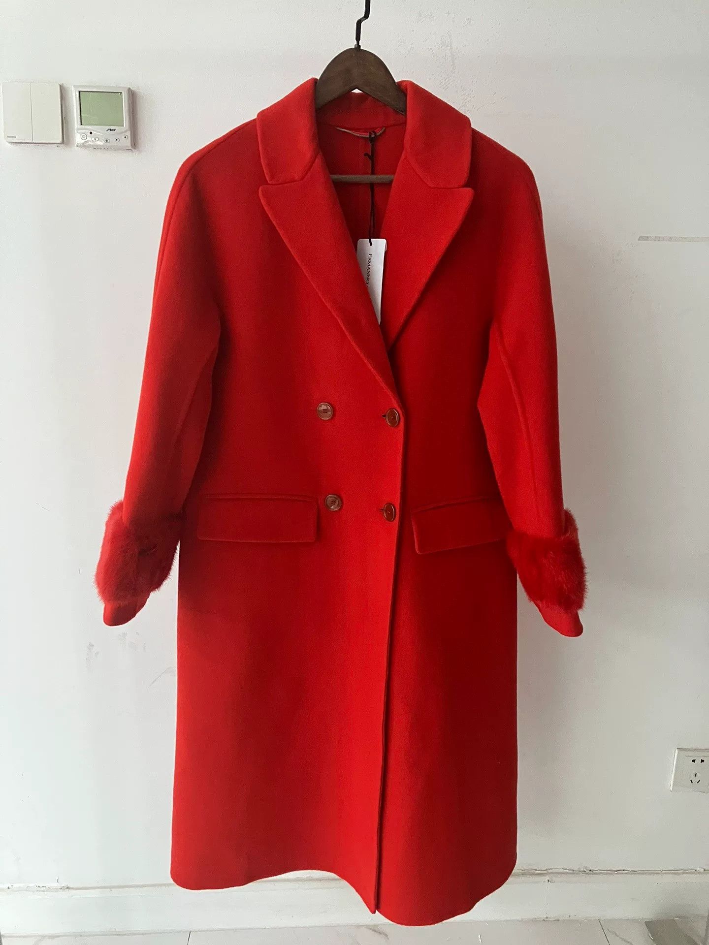 Ermanno Scervino Ermanno Scervino Red Wool Coat Size M / US 6-8 / IT 42-44 - 3 Thumbnail