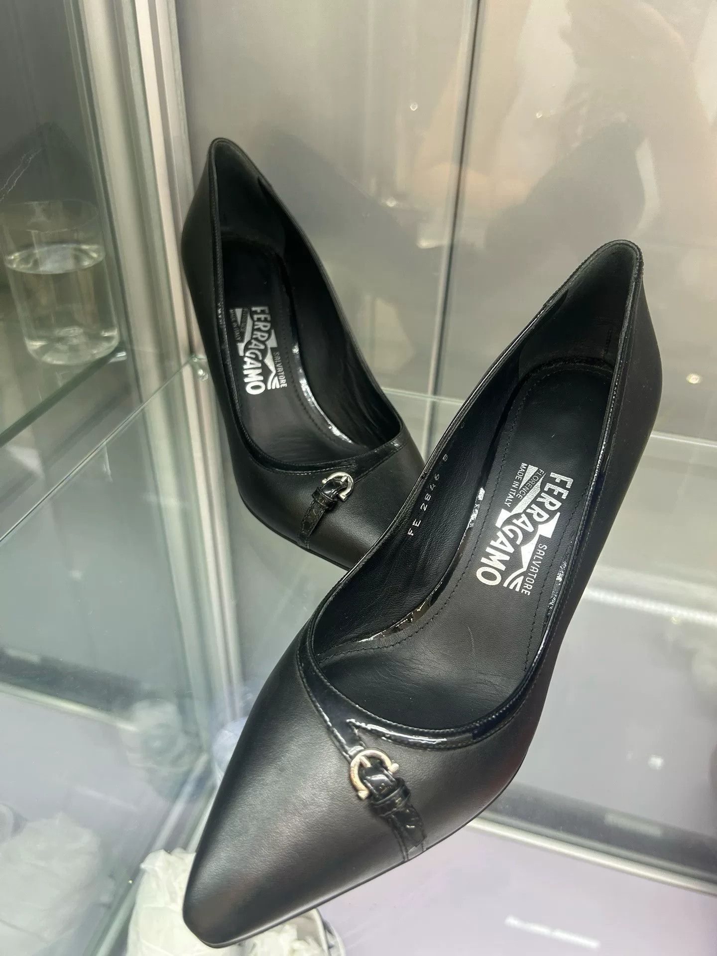 Salvatore Ferragamo Salvatore Ferragamo Women's Black Leather Heels Size US 7 / IT 37 - 8 Thumbnail