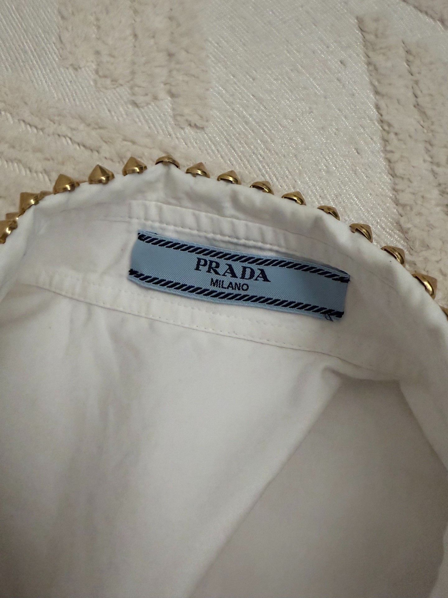 Prada Prada White Cotton Shirt L Size L / US 10 / IT 46 - 9 Thumbnail