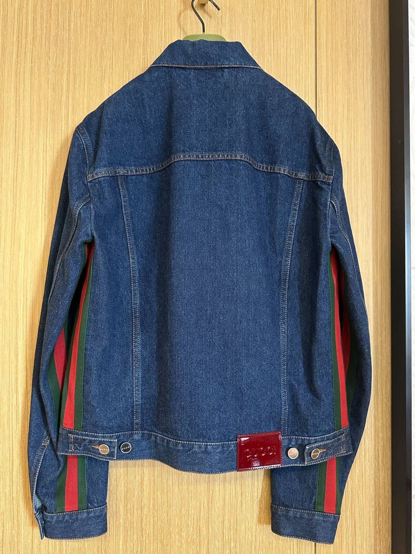 Gucci Gucci Blue Denim Jacket with Red-Green Stripes Size US S / EU 44-46 / 1 - 2 Thumbnail