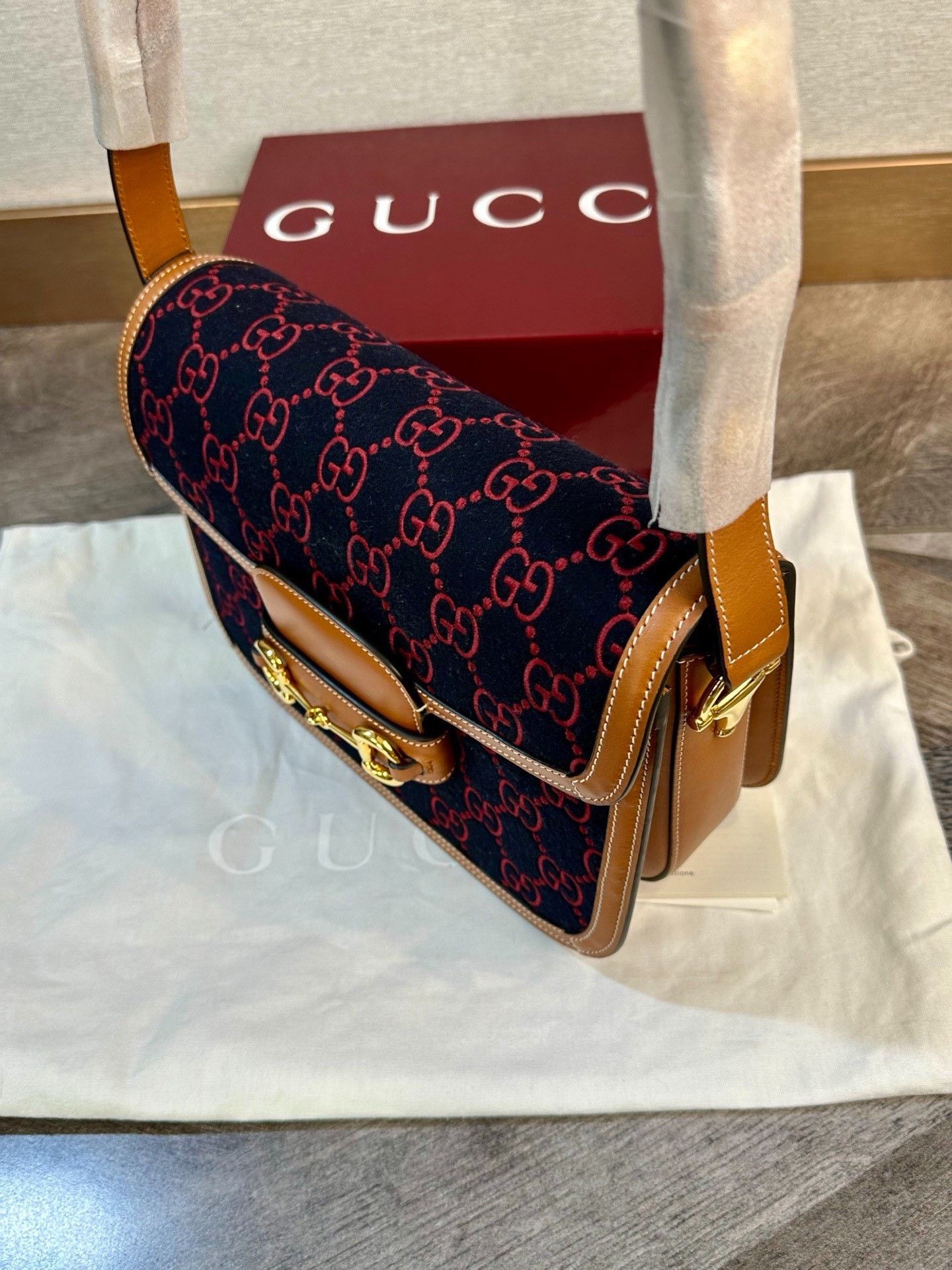 Gucci Gucci 1955 Monogram Saddle Bag Size ONE SIZE - 7 Thumbnail