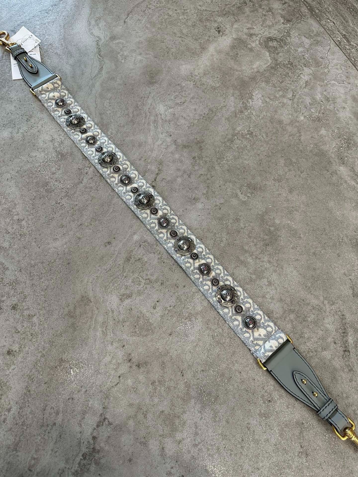 Dior Dior Gray Monogram Rivet Shoulder Strap Size ONE SIZE - 3 Thumbnail
