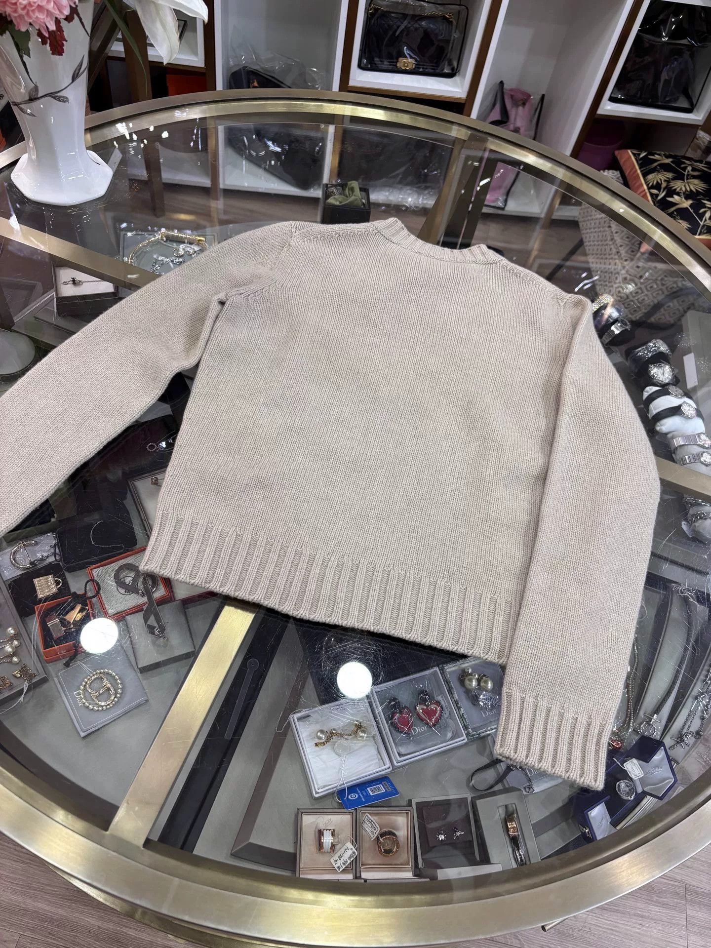Max Mara MaxMara Short Light Beige Sweater Size S / US 4 / IT 40 - 6 Thumbnail