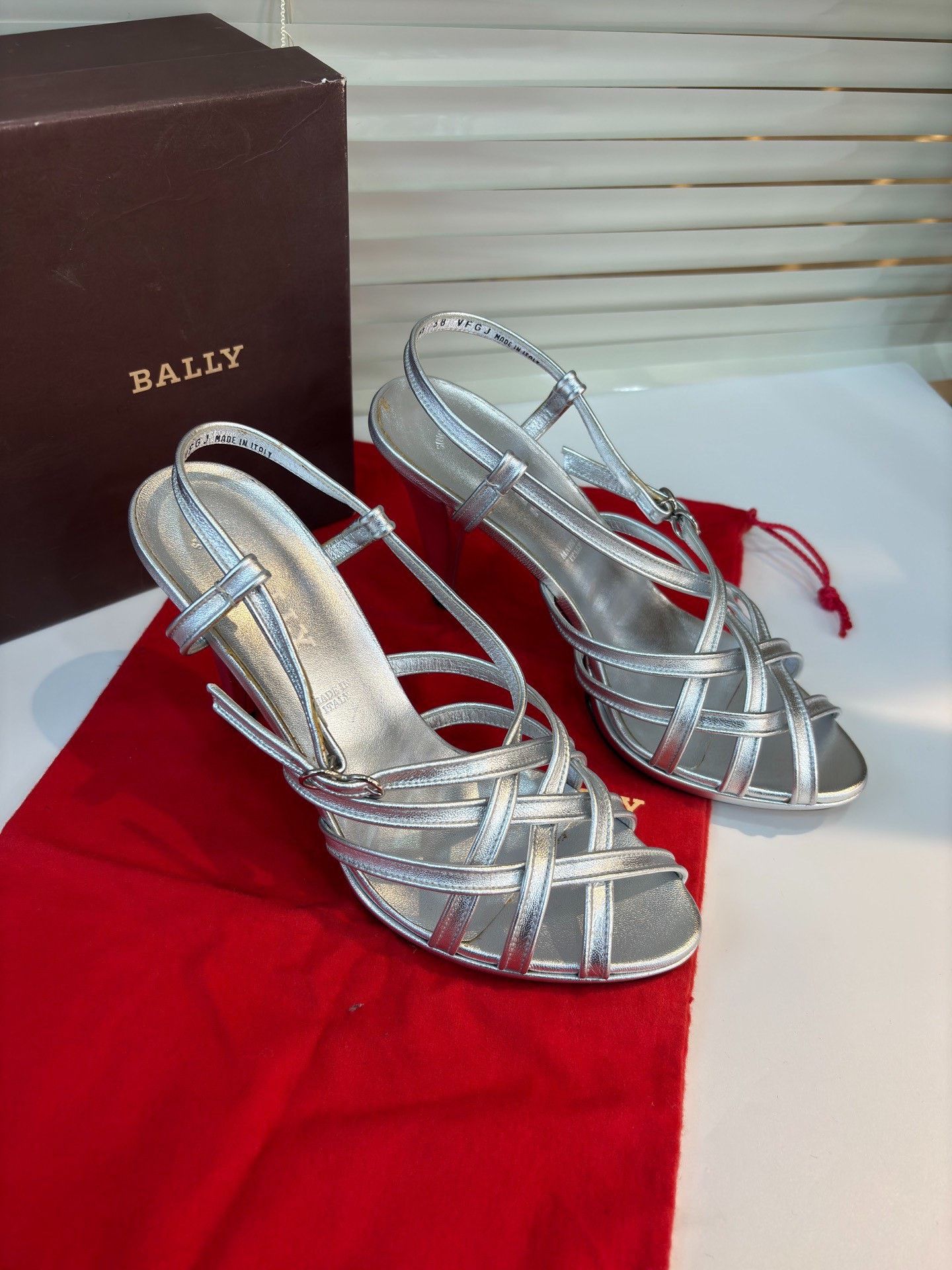 Bally Bally Silver High-Heel Sandals Size 38 Size US 7 / IT 37 - 2 Thumbnail