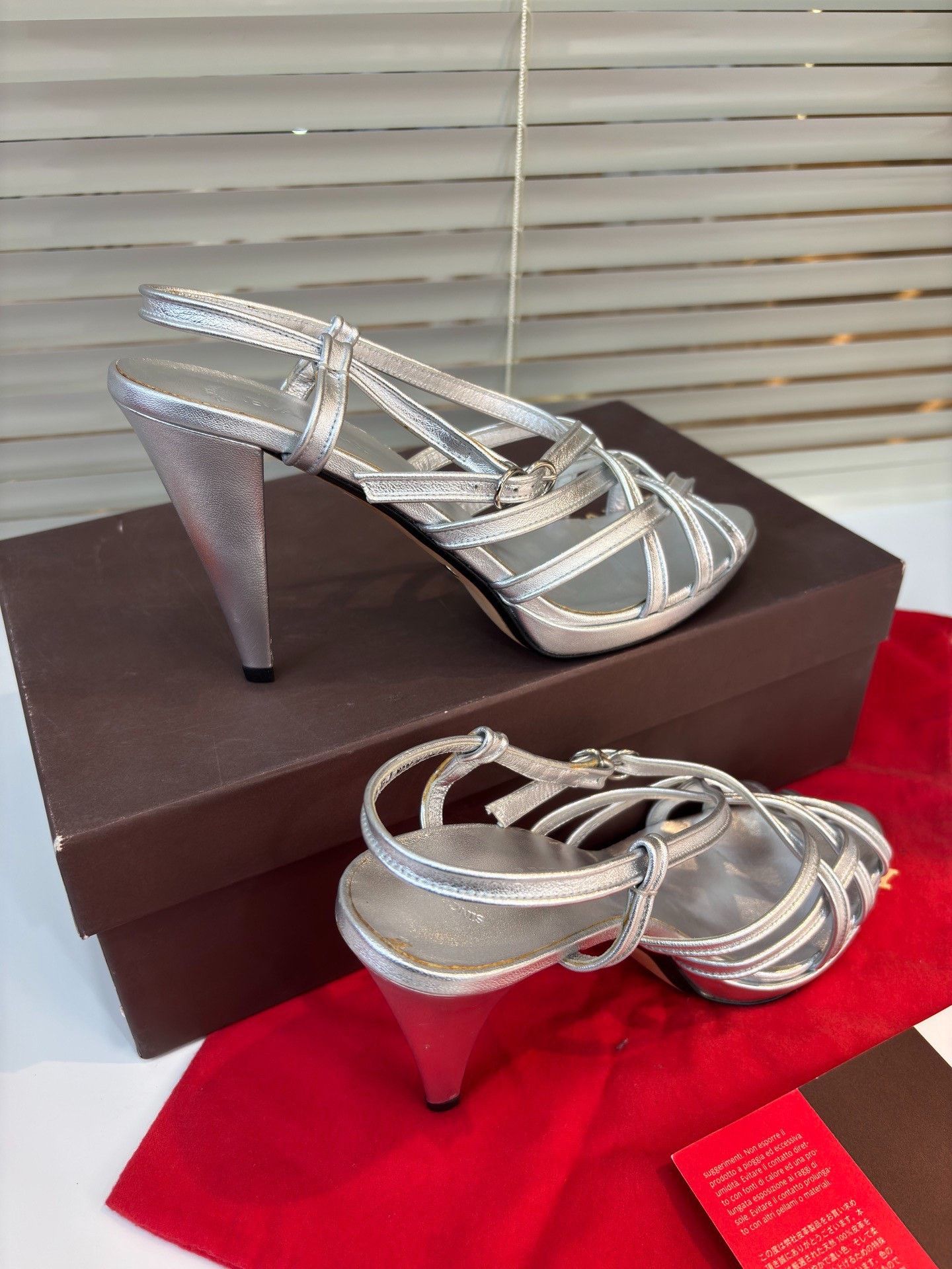 Bally Bally Silver High-Heel Sandals Size 38 Size US 7 / IT 37 - 5 Thumbnail