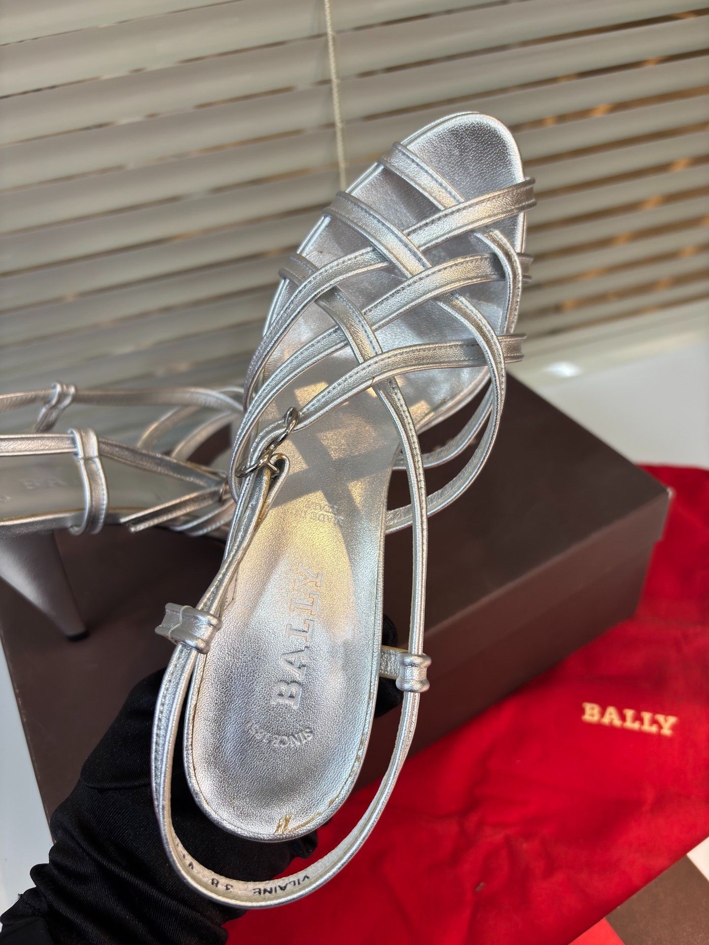 Bally Bally Silver High-Heel Sandals Size 38 Size US 7 / IT 37 - 7 Thumbnail