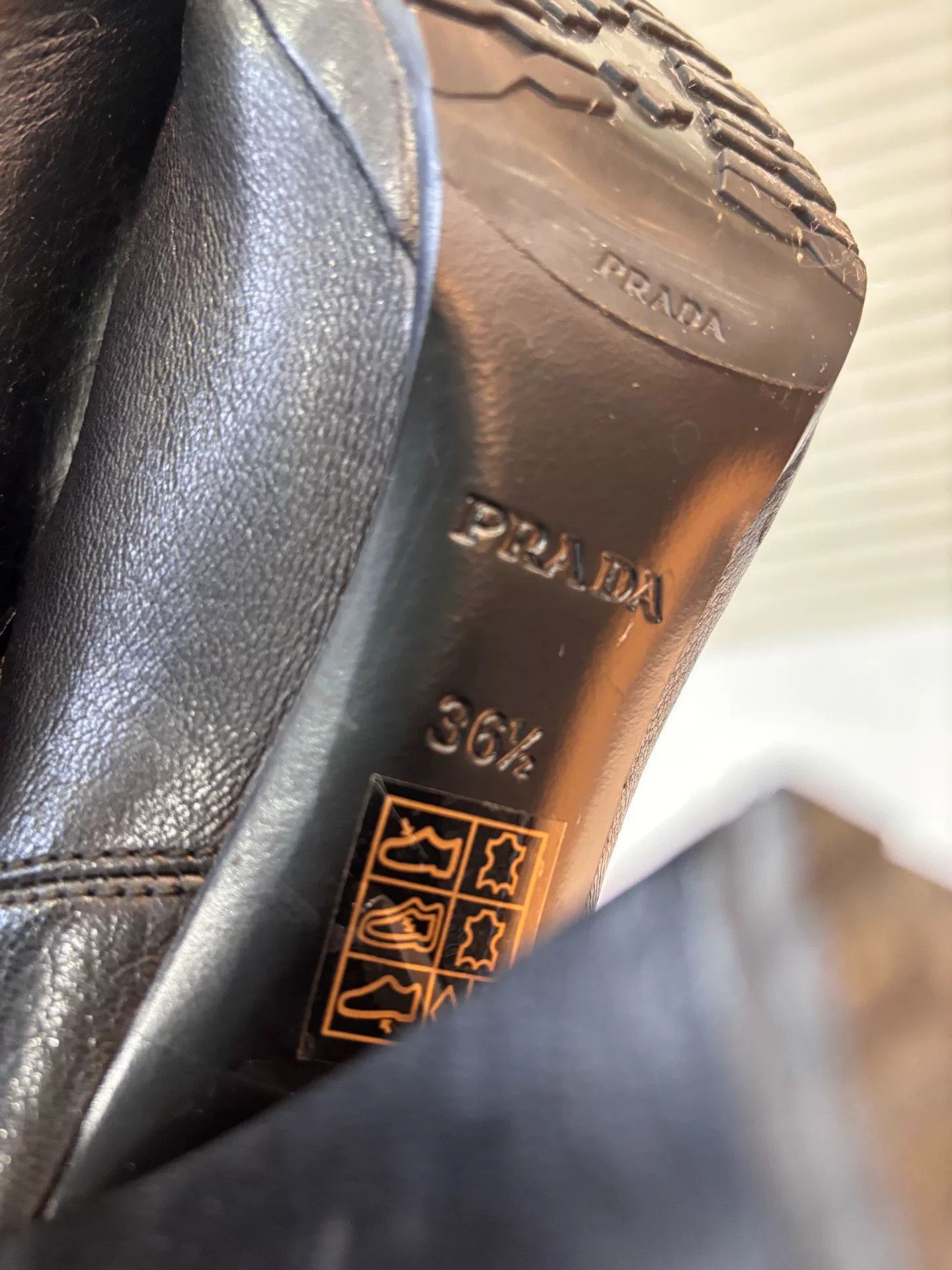 Prada Prada Black Leather Ankle Boots Size US 5.5 / IT 35.5 - 7 Thumbnail