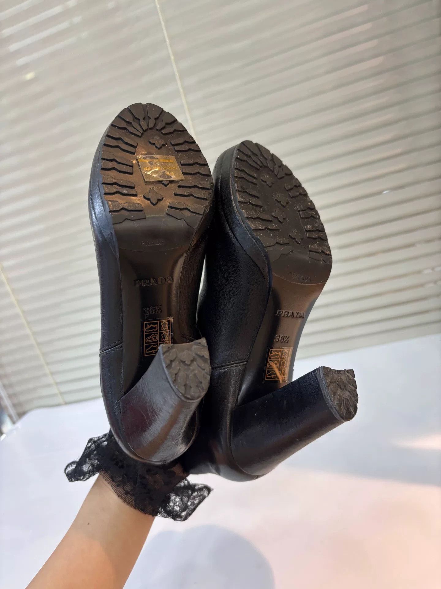 Prada Prada Black Leather Ankle Boots Size US 5.5 / IT 35.5 - 3 Thumbnail