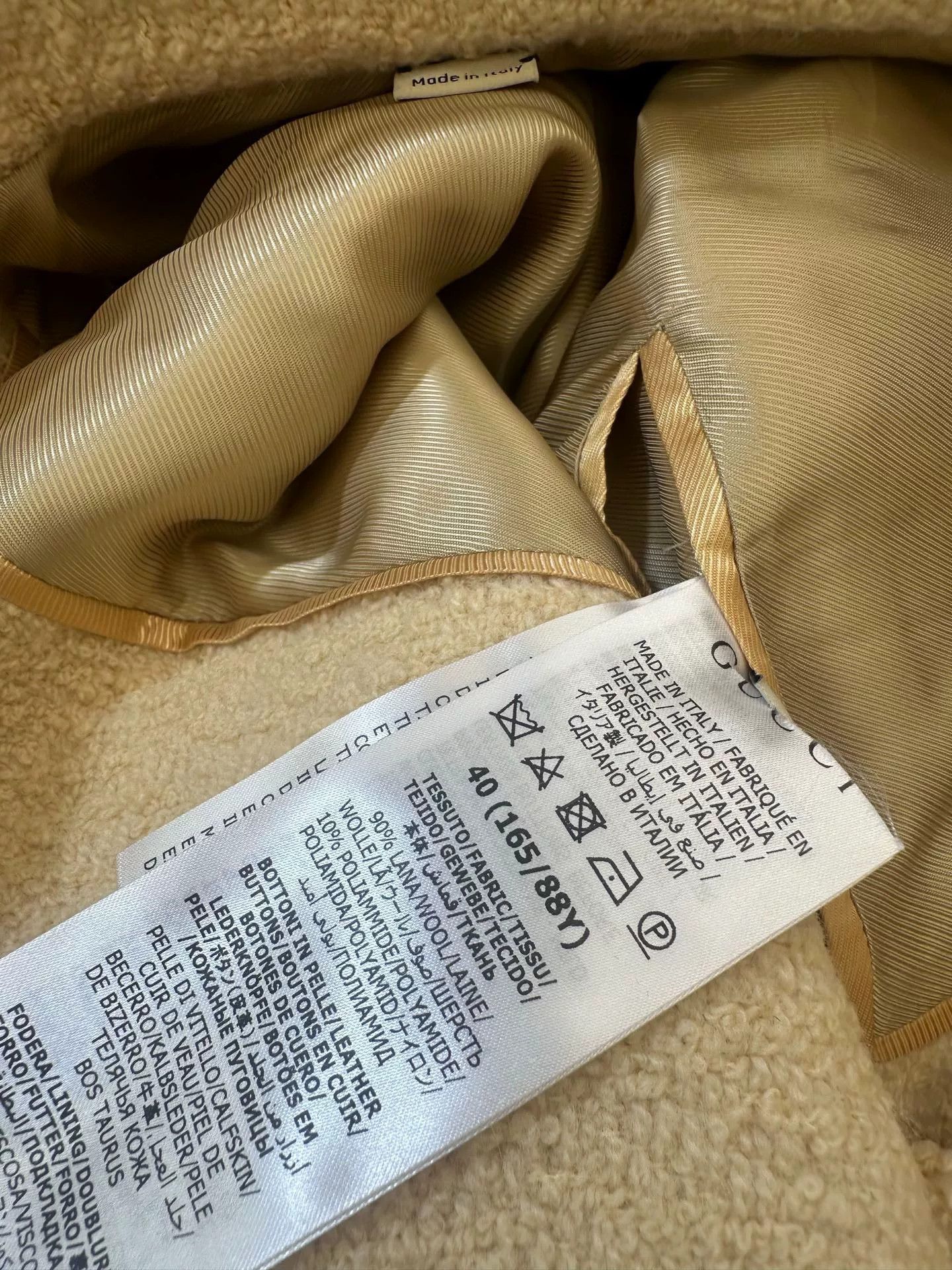 Gucci Gucci Beige Soft Tweed Oversized Lapel Coat Size S / US 4 / IT 40 - 5 Thumbnail
