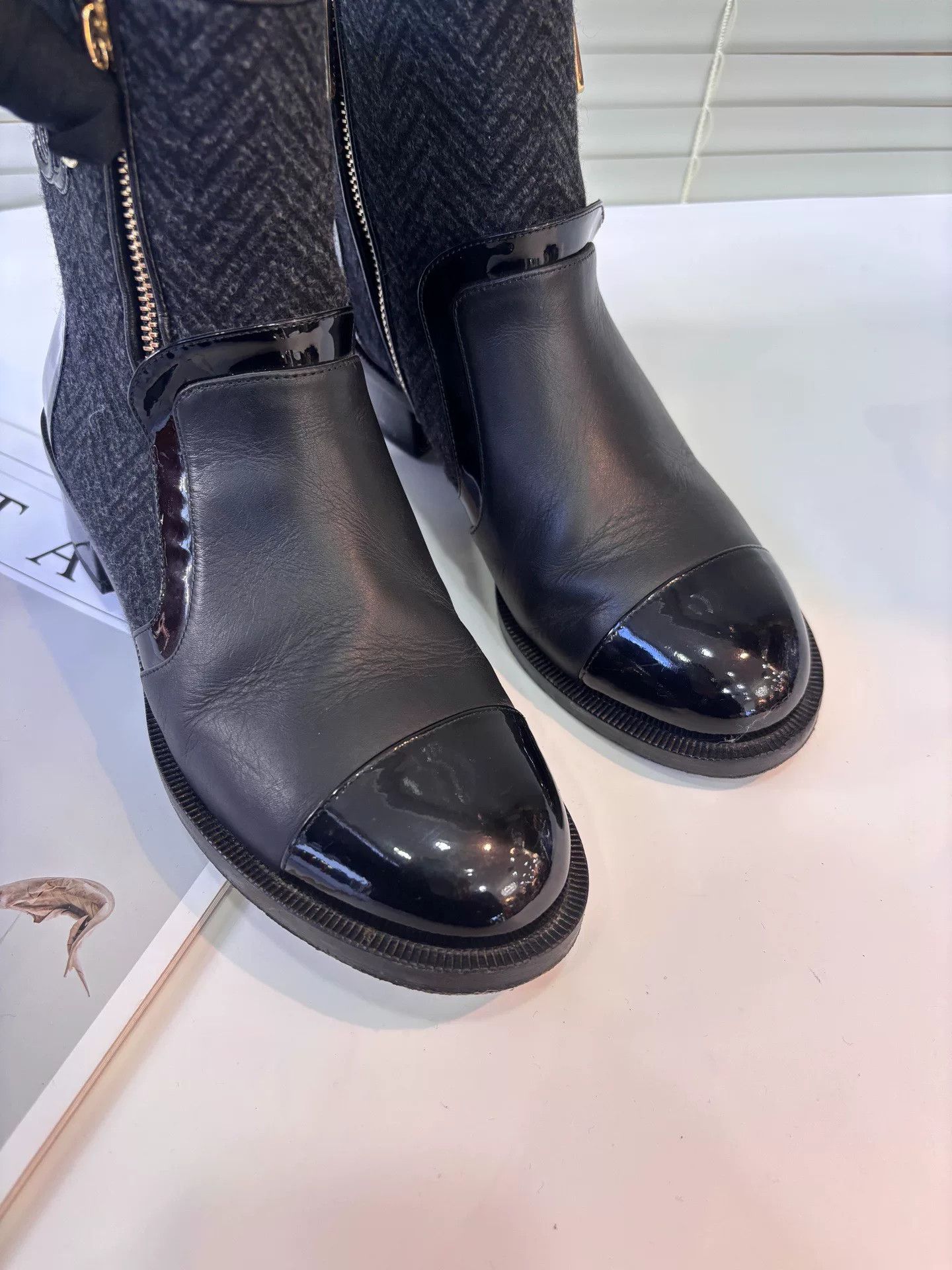Chanel Chanel Black Spliced Short Boots Size US 6 / IT 36 - 5 Thumbnail