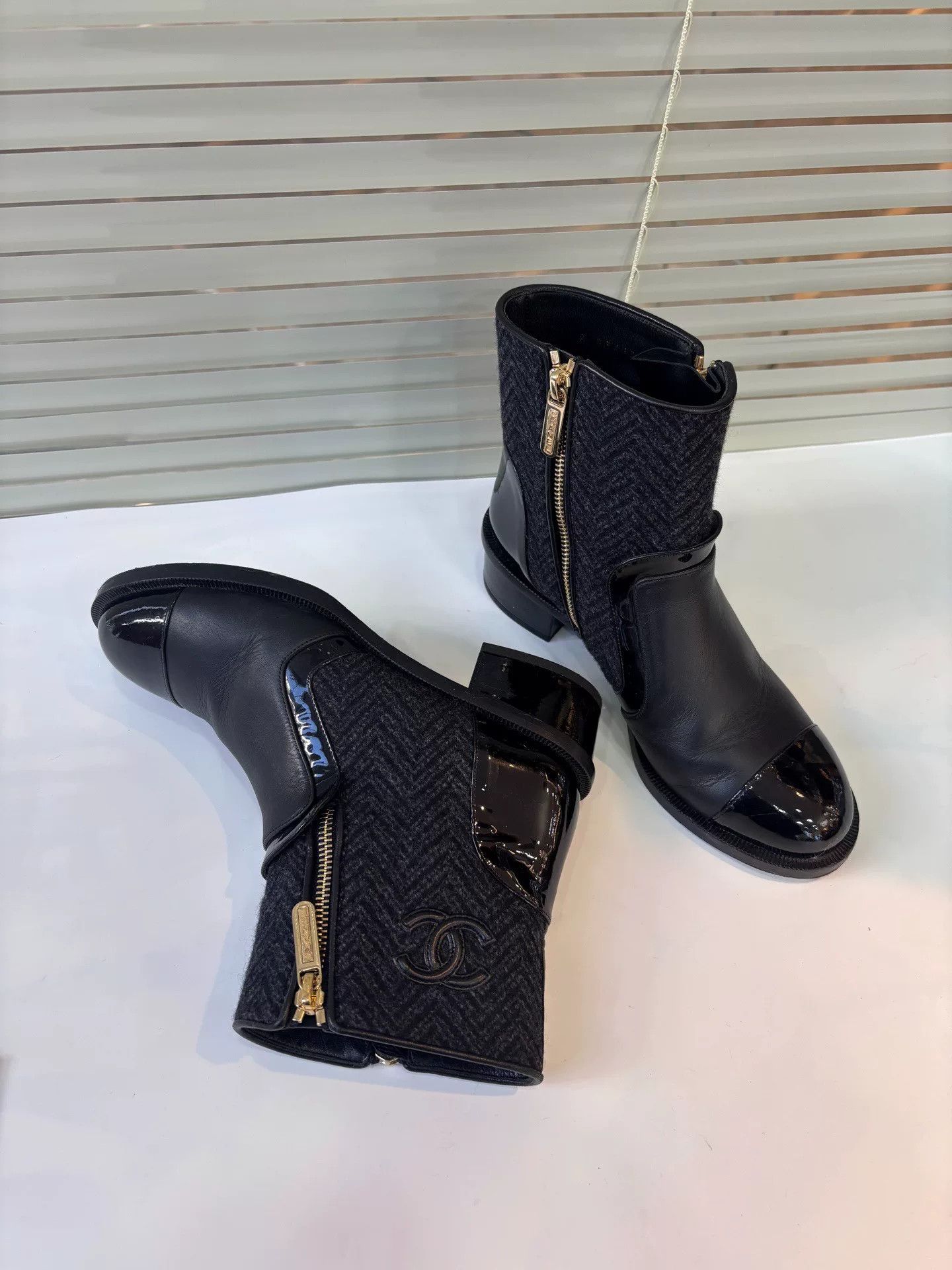 Chanel Chanel Black Spliced Short Boots Size US 6 / IT 36 - 4 Thumbnail