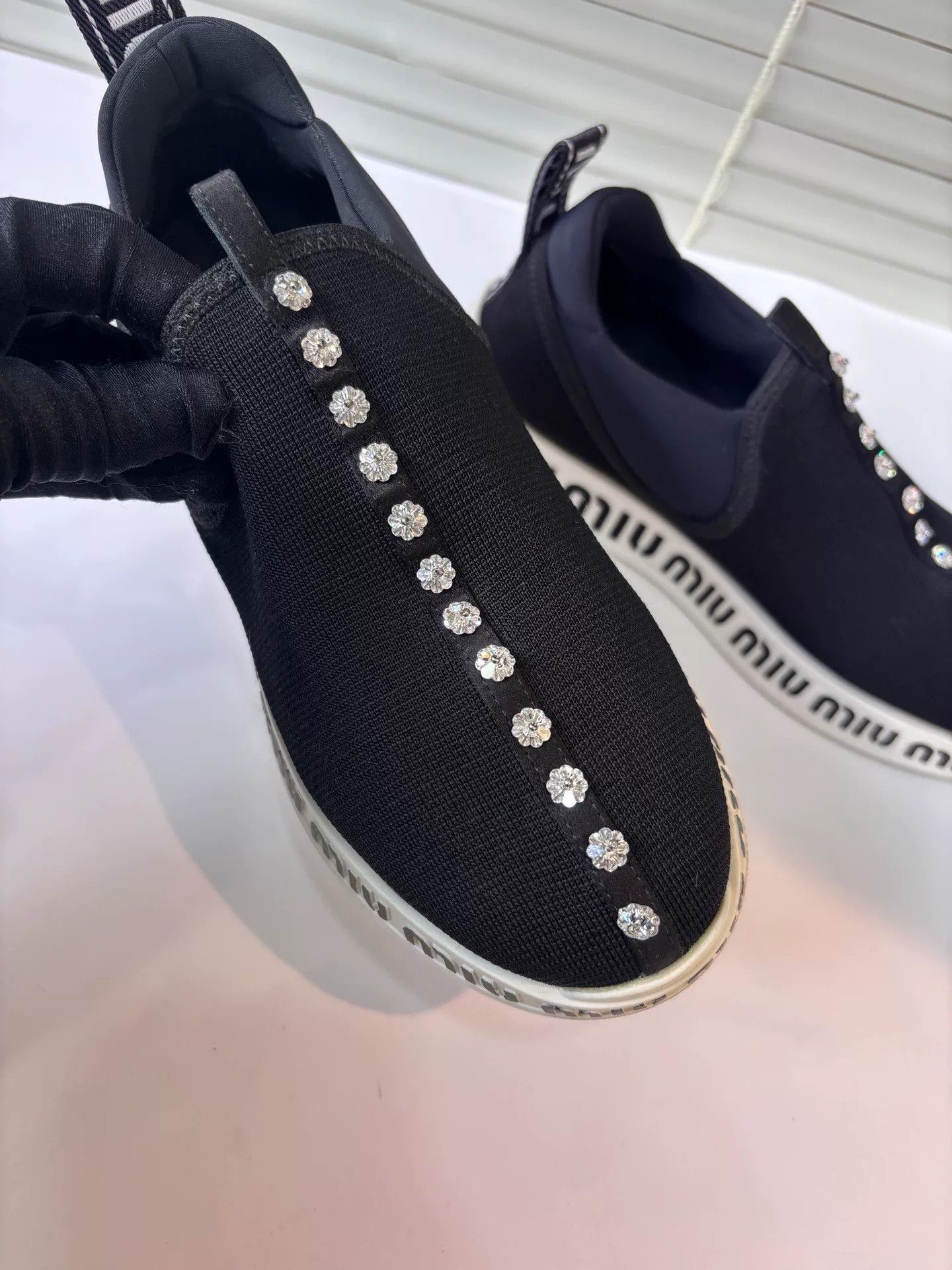 Miu Miu Miu Miu Black Diamond Casual Shoes Size US 5.5 / IT 35.5 - 2 Thumbnail