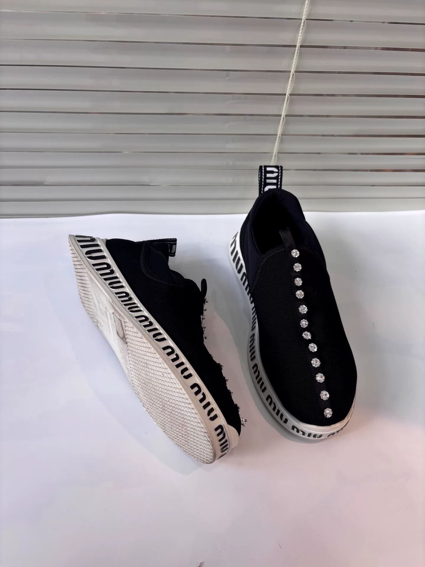 Miu Miu Miu Miu Black Diamond Casual Shoes Size US 5.5 / IT 35.5 - 8 Thumbnail