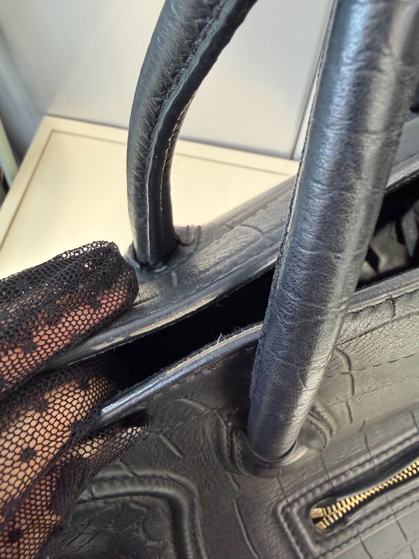 Celine Celine Black Phantom Crocodile Embossed Bag Size ONE SIZE - 9 Thumbnail