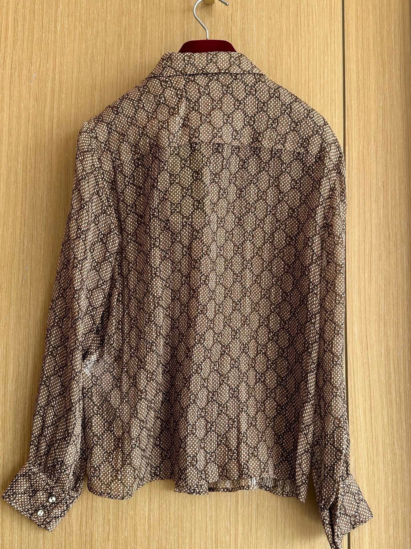 Gucci Gucci GG Logo Silk Shirt Size XS / US 0-2 / IT 36-38 - 2 Thumbnail