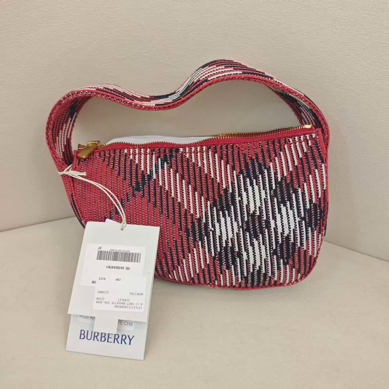Burberry Burberry Red Check Canvas Handbag Size ONE SIZE - 2 Thumbnail