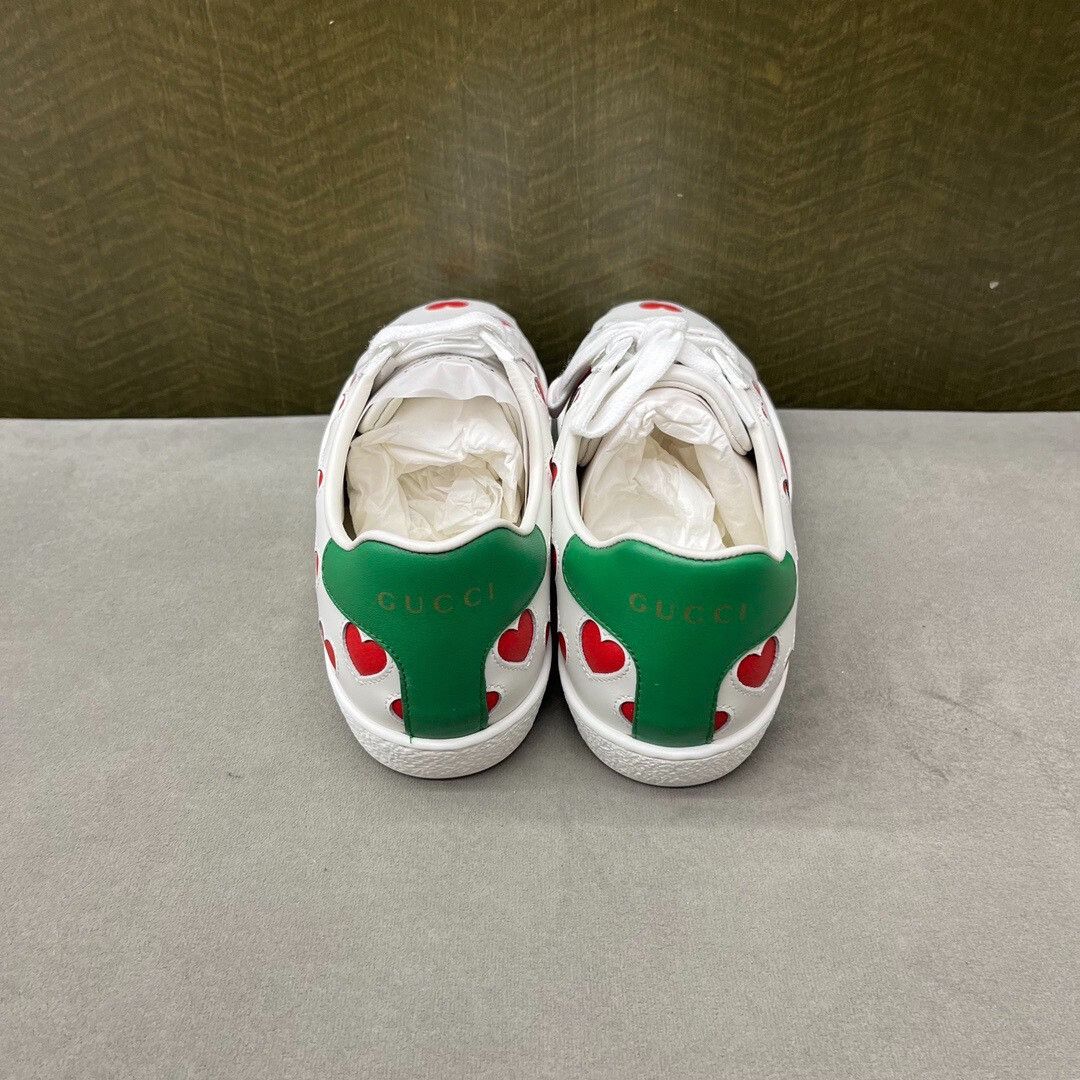 Gucci Gucci Love Heart Green Tail White Shoes Size US 4 / IT 34 - 3 Thumbnail