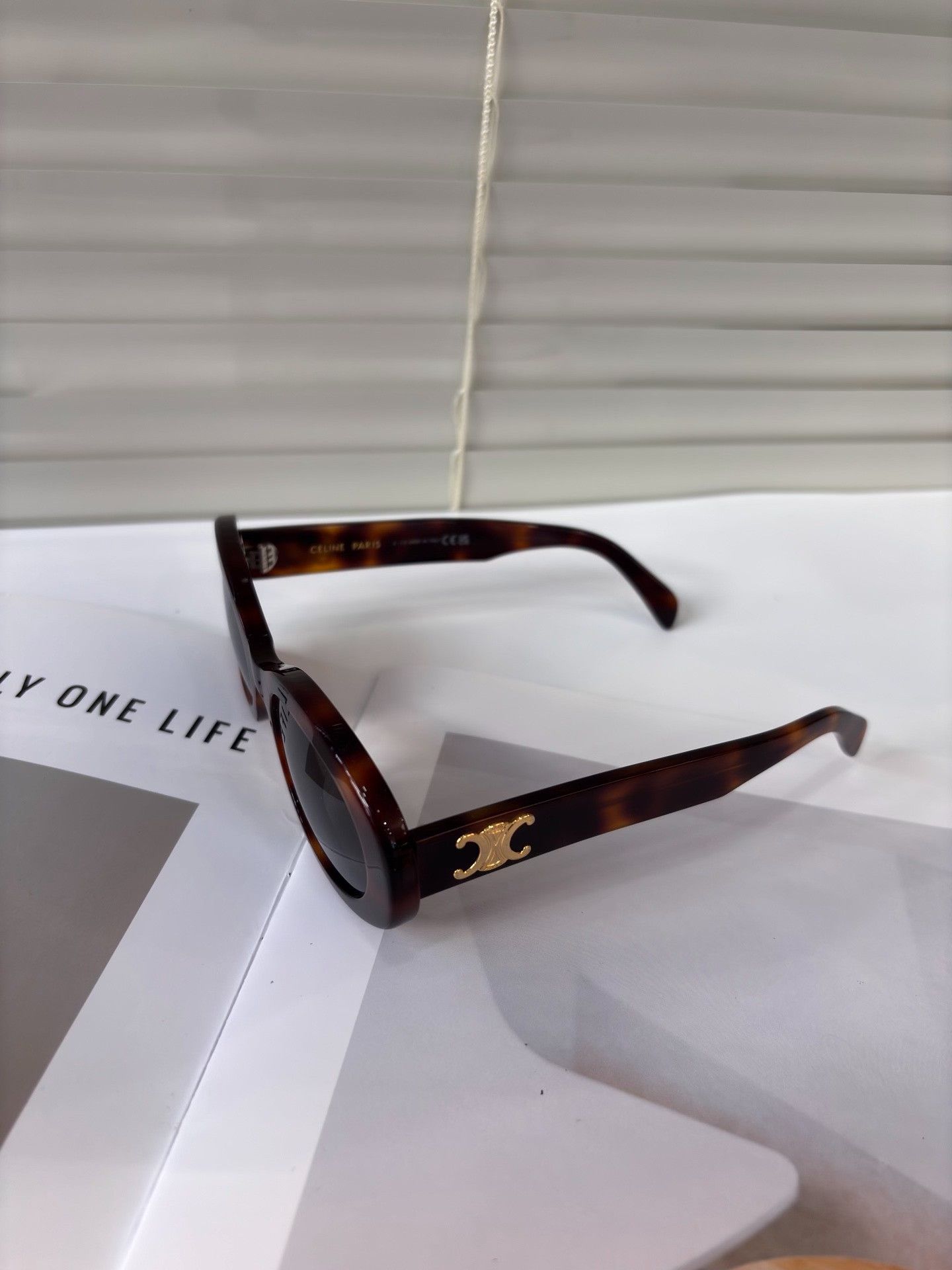 Celine Celine Tortoiseshell Triomphe Sunglasses Size ONE SIZE - 8 Thumbnail