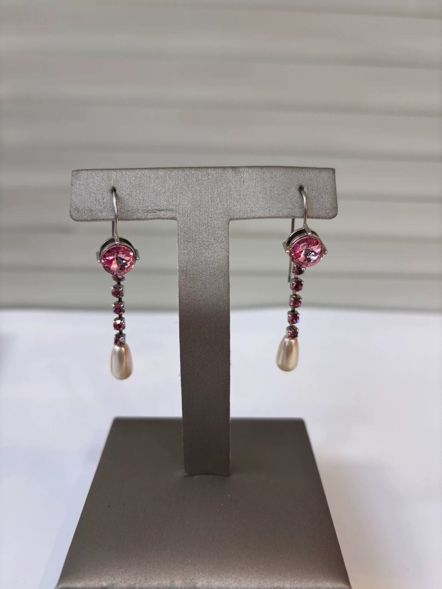 Miu Miu Miu Miu Pink Rhinestone Tassel Earrings Size ONE SIZE - 6 Thumbnail